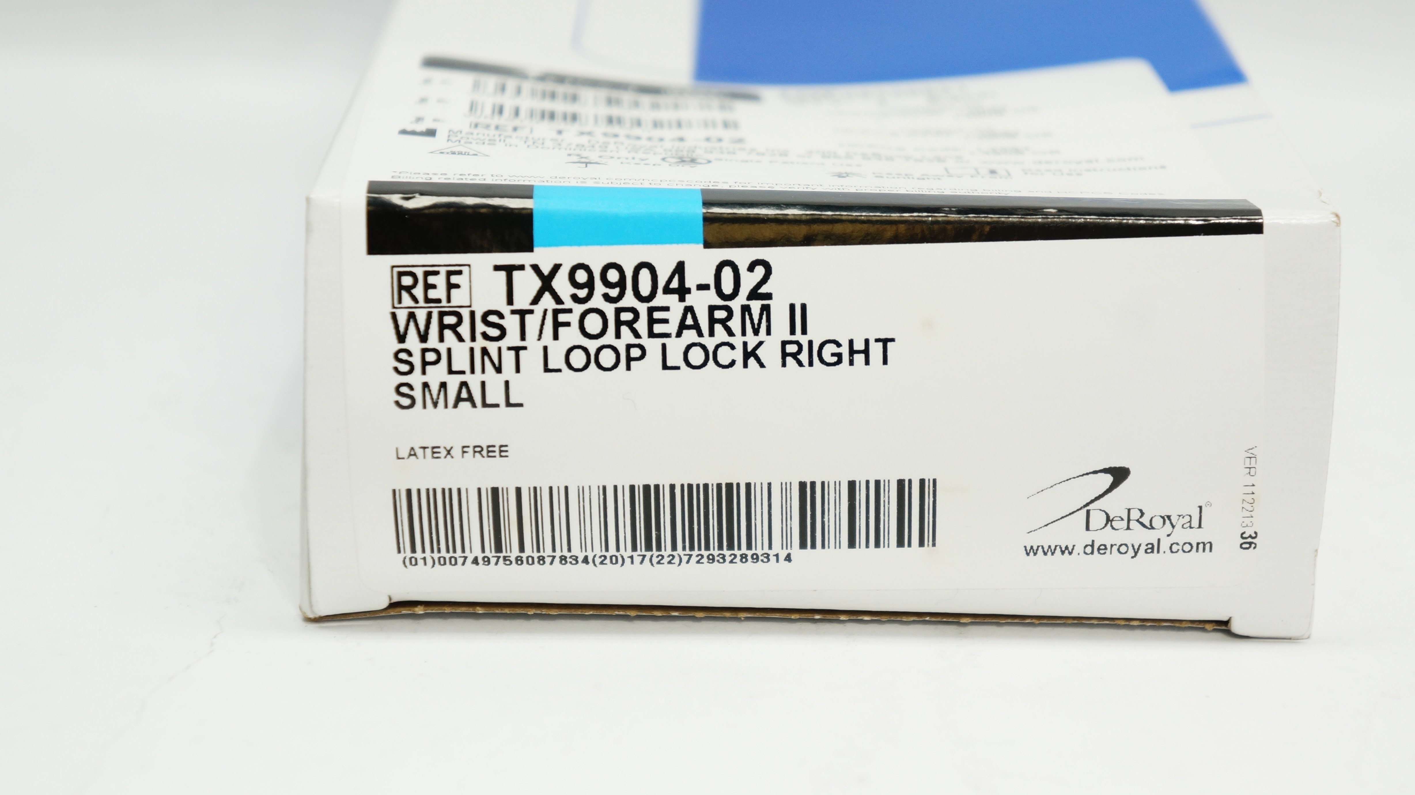DeRoyal TX9904-02 Wrist / Forearm II Splint Loop Lock Right, Small