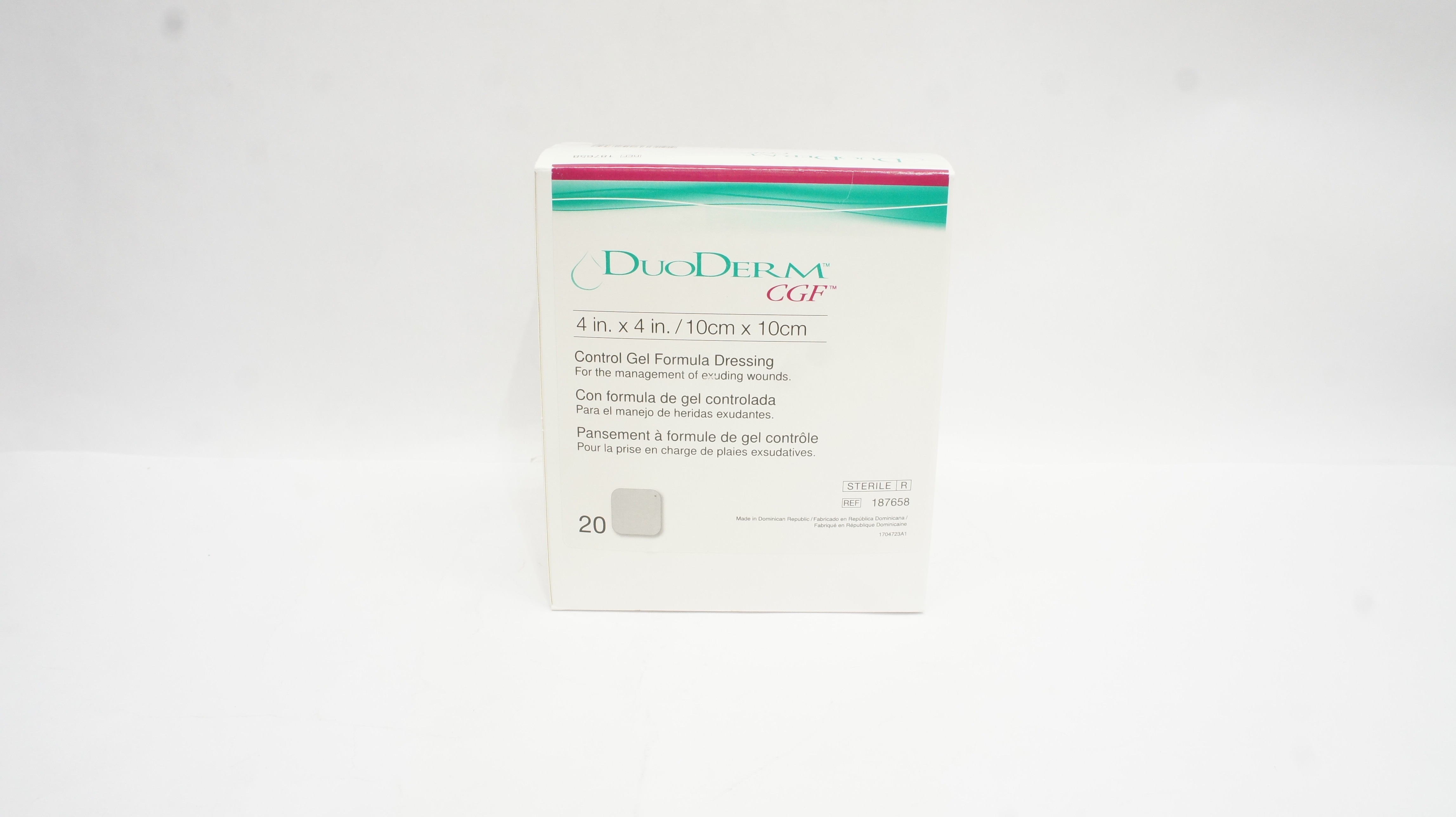 ConvaTec 187658 DuoDerm Control Gel Formula Dressing 4inch x 4inch - Box of 20