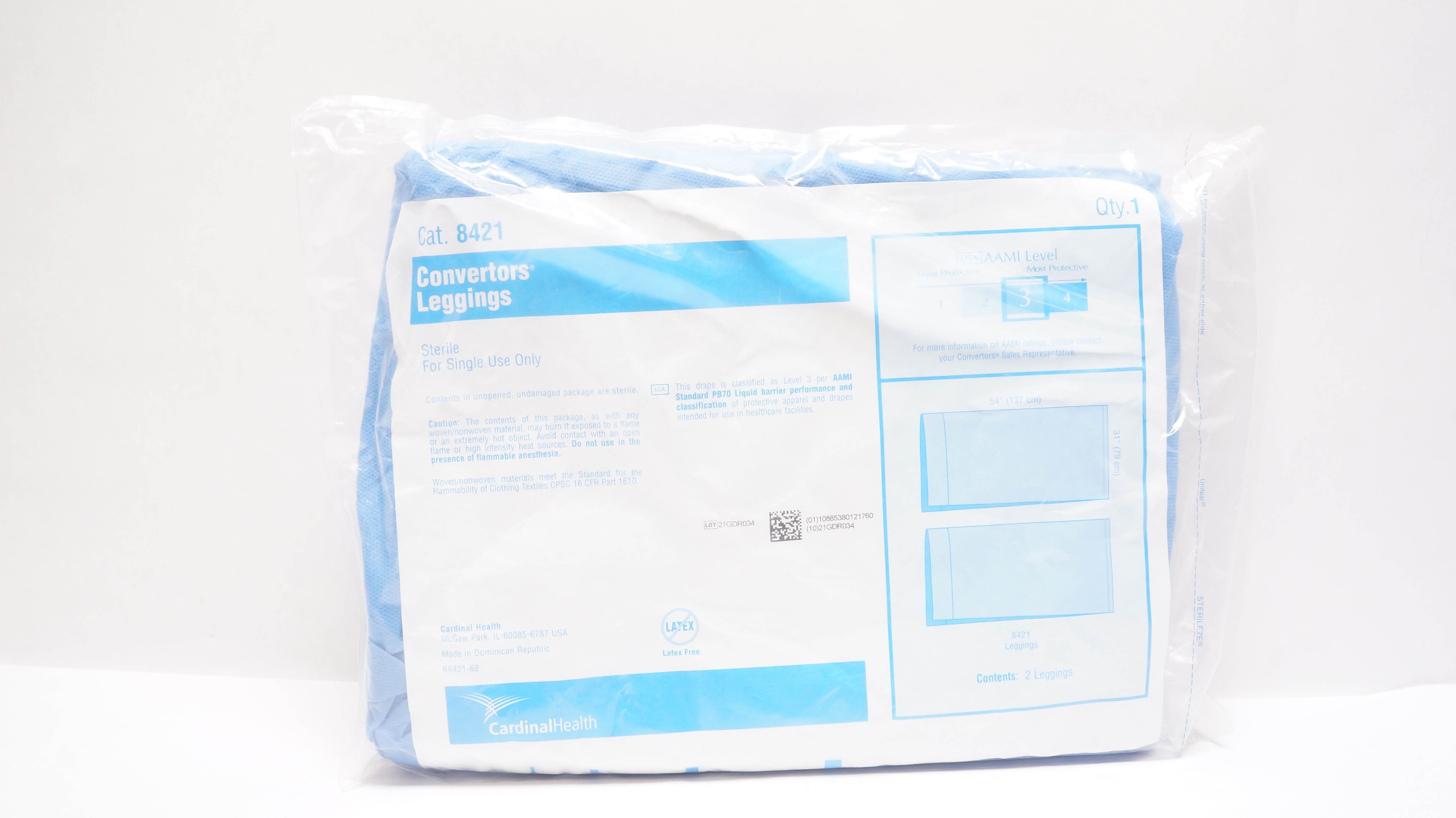 Cardinal Health 8421 Convertors Leggings  Level 3, 54 x 31inch - Pack of 2