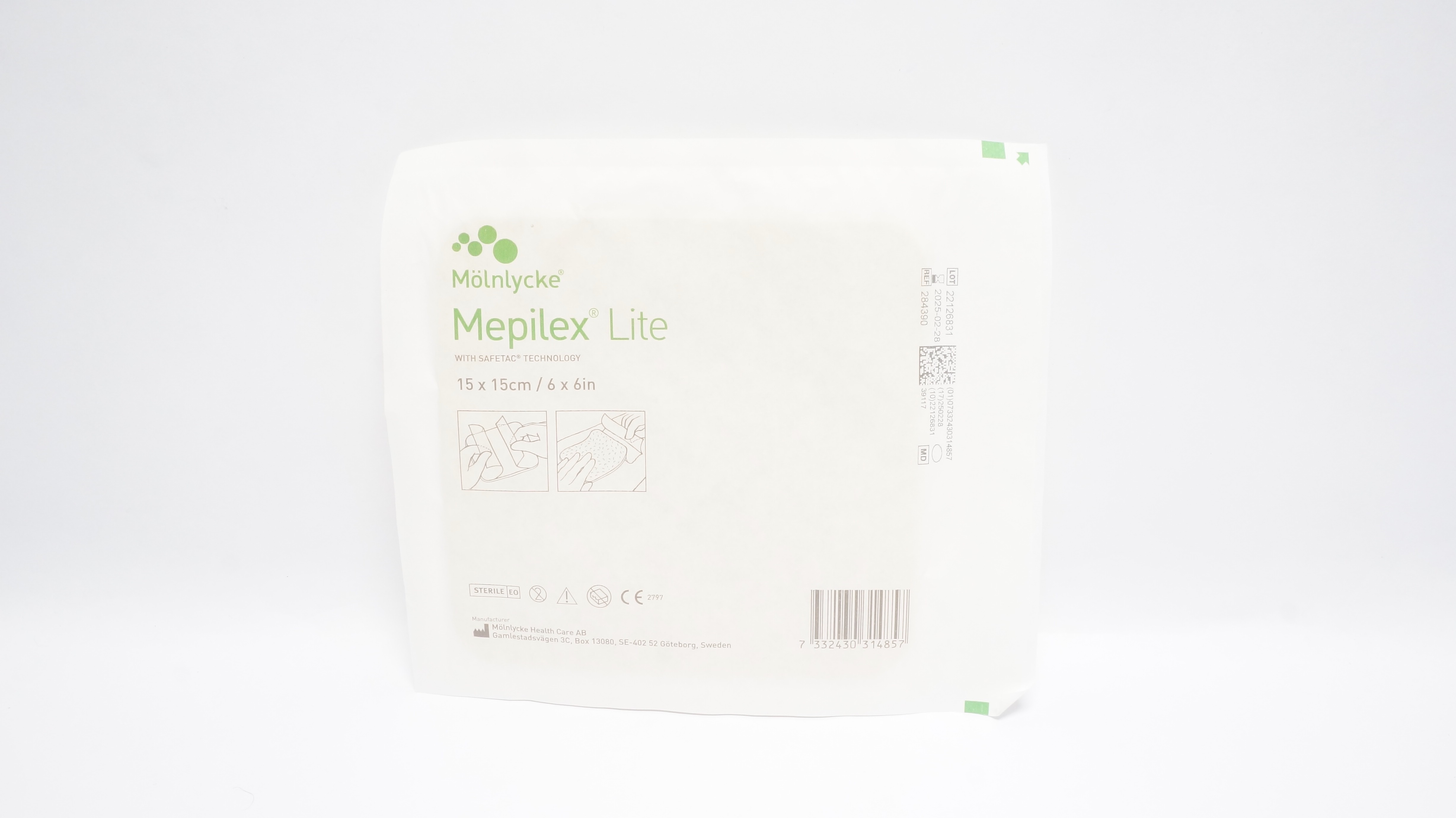 Molnlycke Health Care 284390 Mepilex Lite Foam Dressing 6inch x 6inch (x)