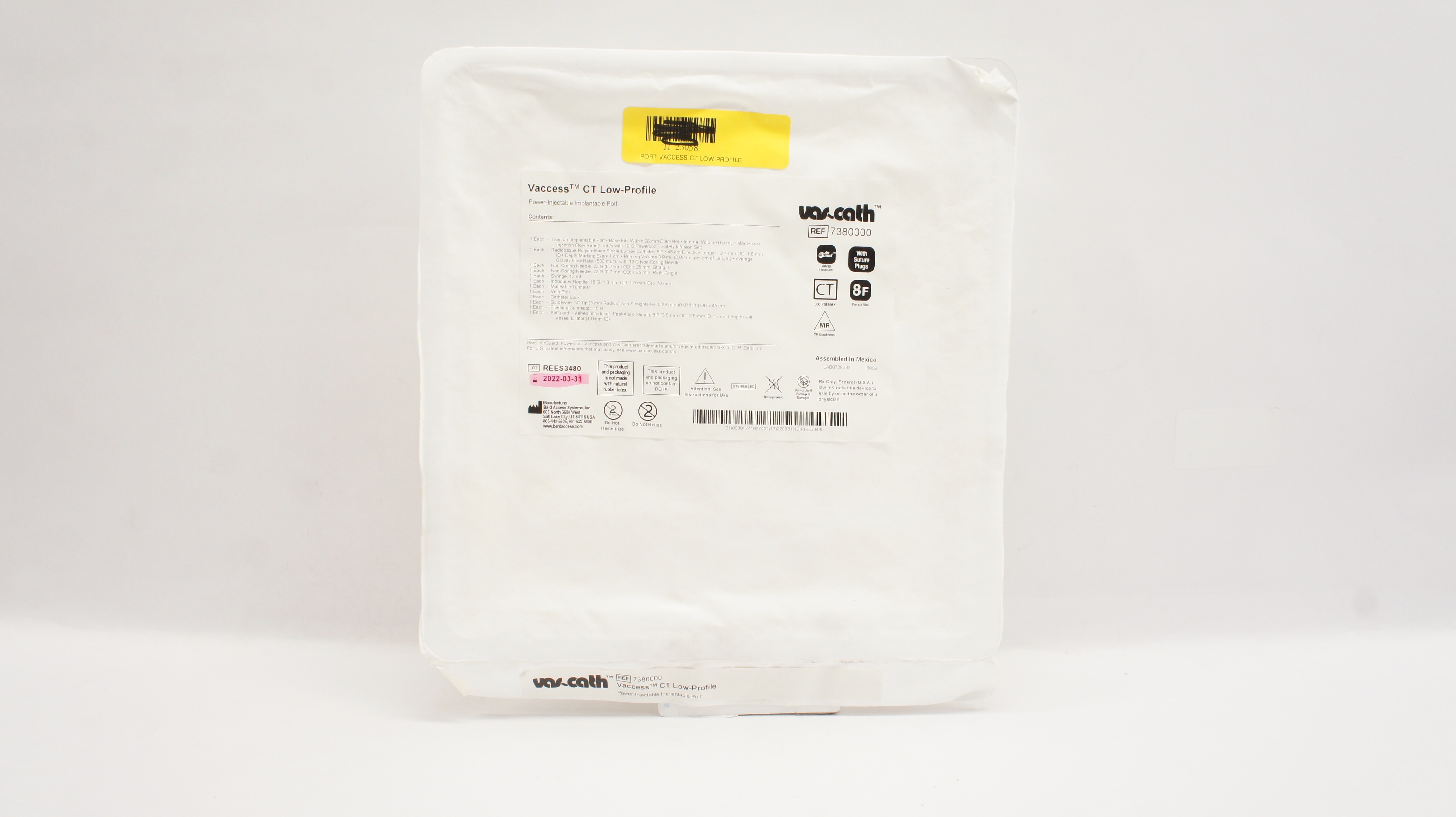 Bard 7380000 Vaccess CT Low-Profile Power-Injectable Implantable Port 8F (x)