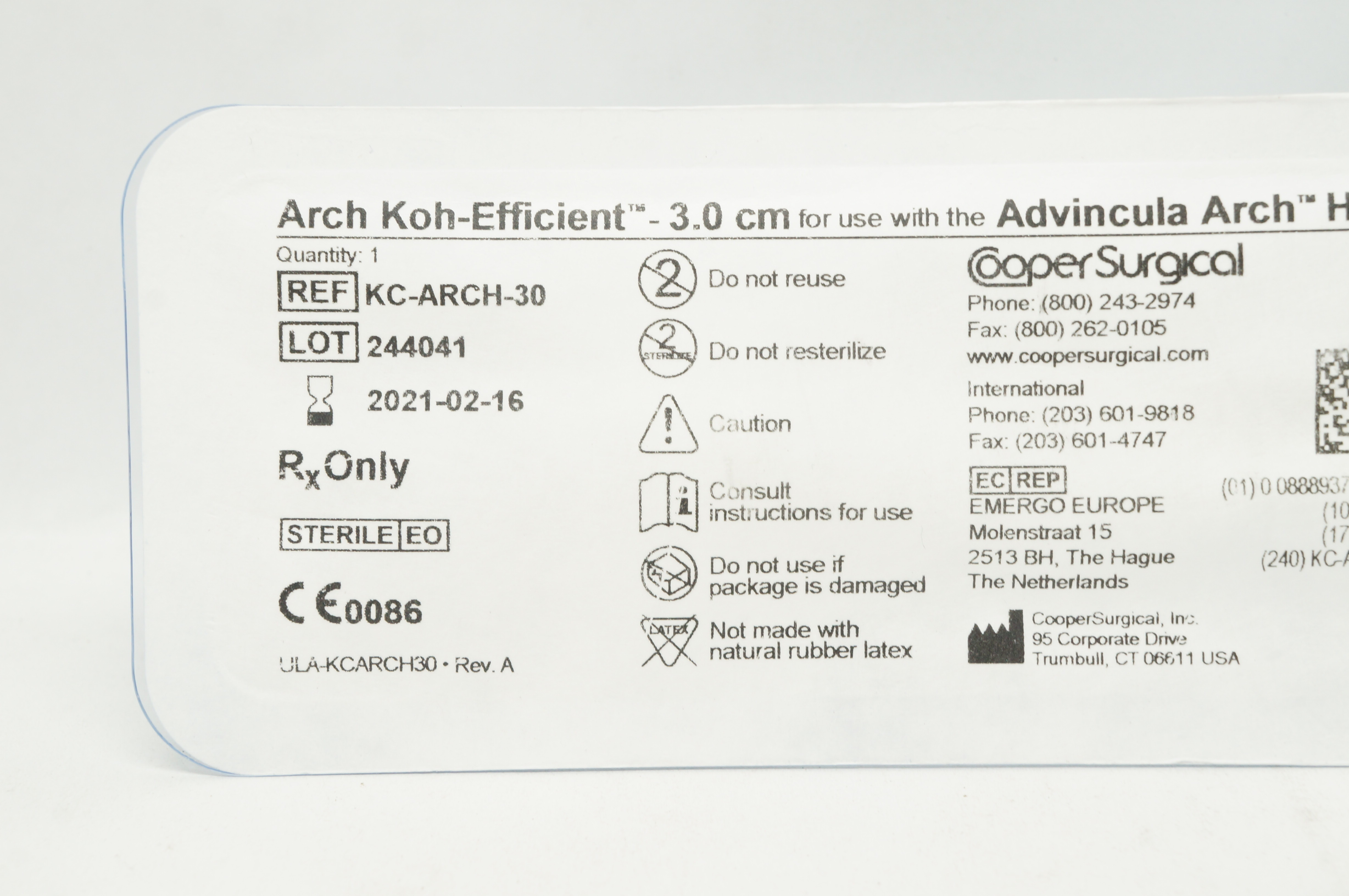CooperSurgical KC-ARCH-30 Arch Koh-Efficient - 3.0cm Small (x)