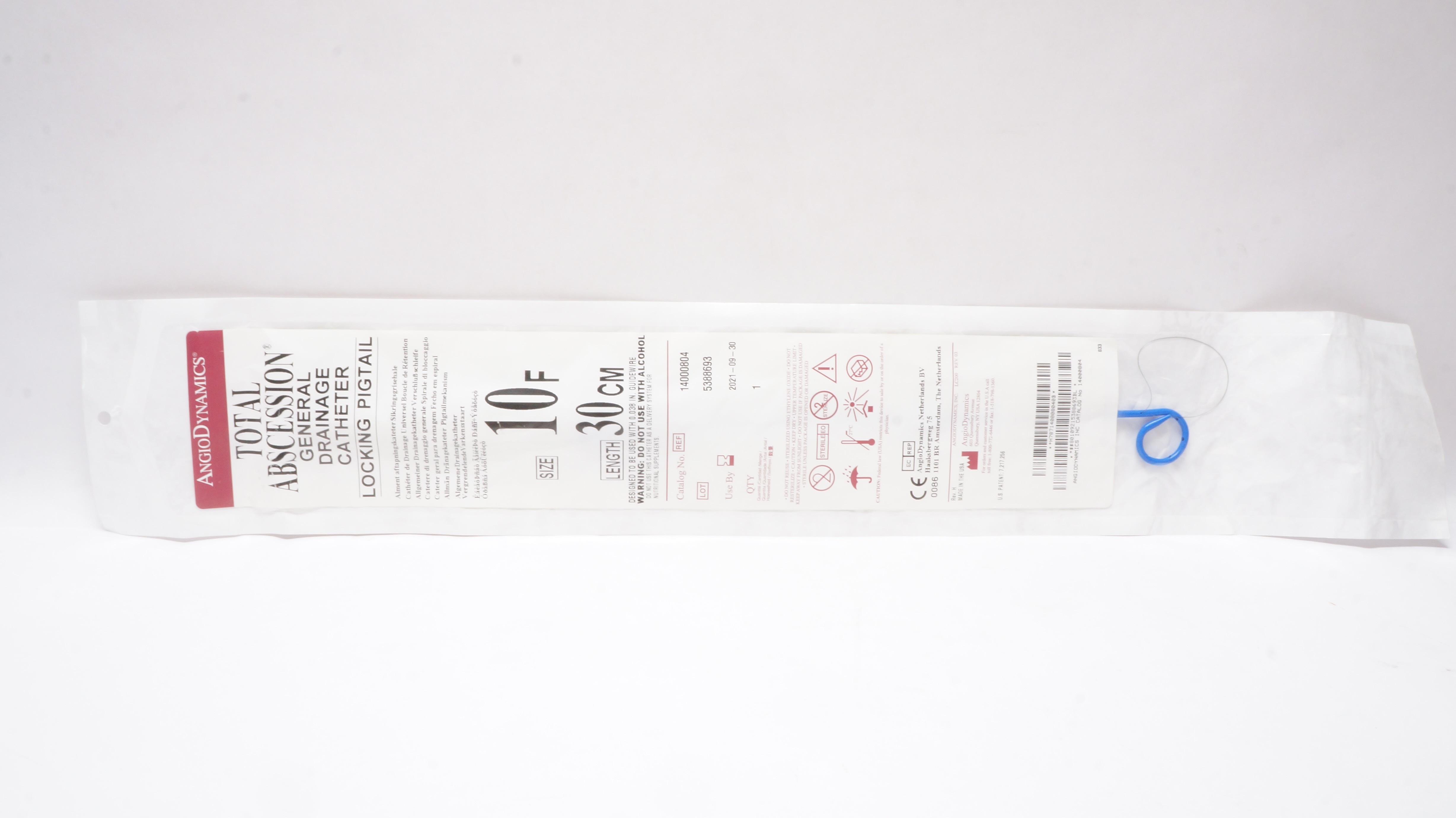 AngioDynamics 14000804 Total Abscession General Drainage Cath. 10F x 30cm (x)