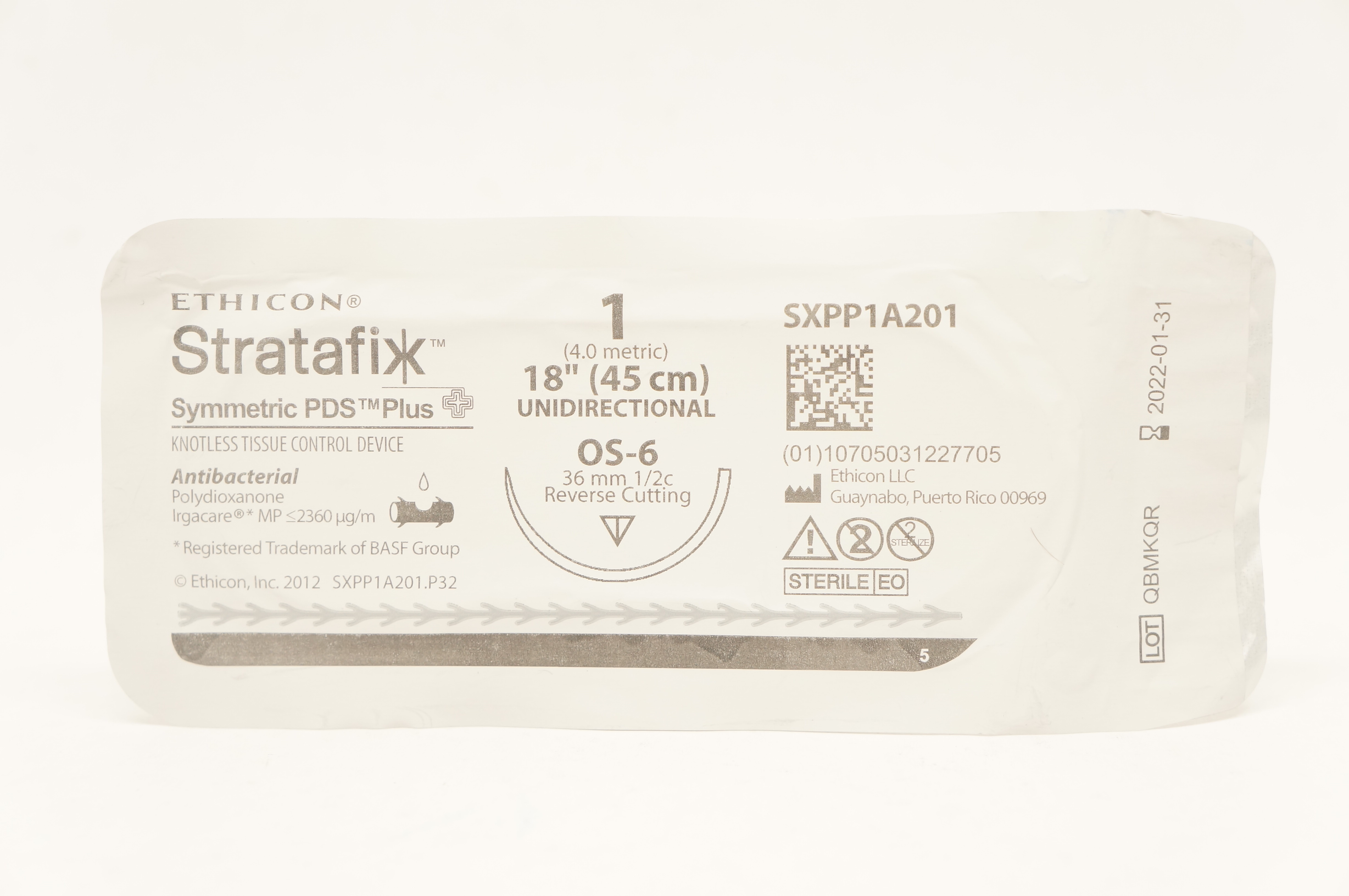 Ethicon SXPP1A201 1 Stratafix OS-6 36mm 1/2c Reverse Cutting 18inch