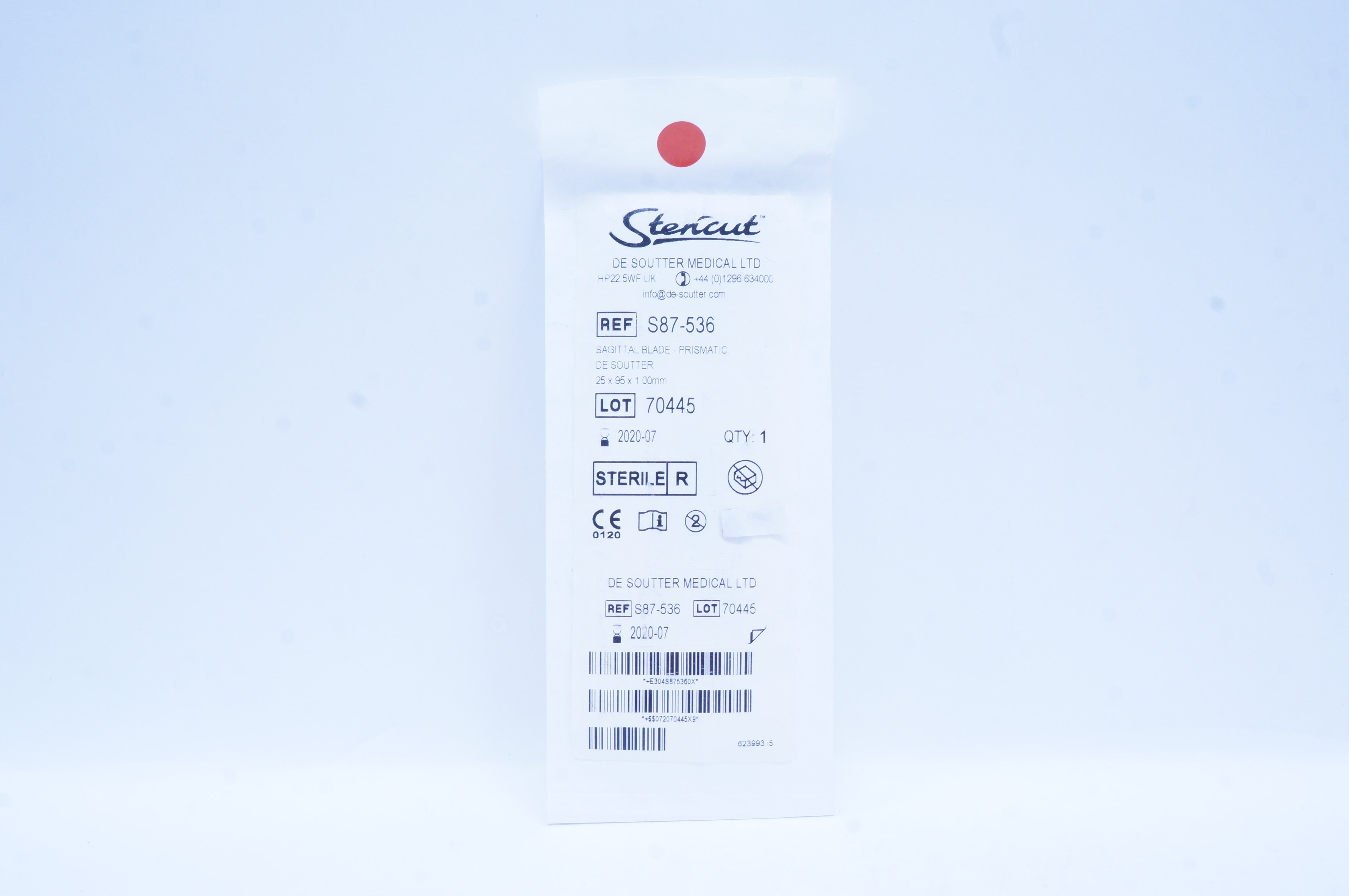 De Soutter S87-536 Stericut Sagittal Blade Prismatic 25 x 95 x 1.00mm (x)