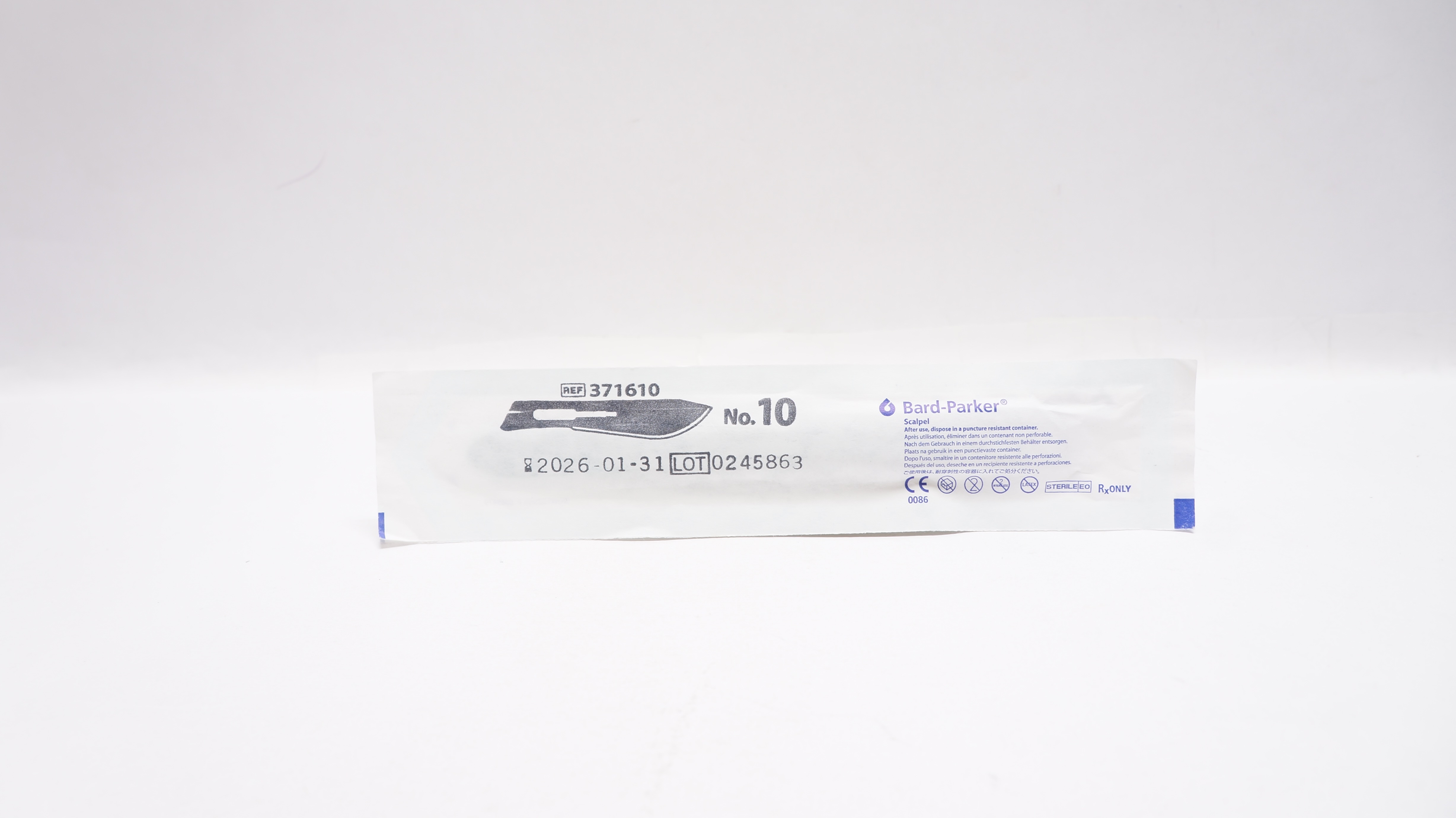 Aspen 371610 Bard-Parker Surgical Stainless Steel Surgical Blade Scalpel N10
