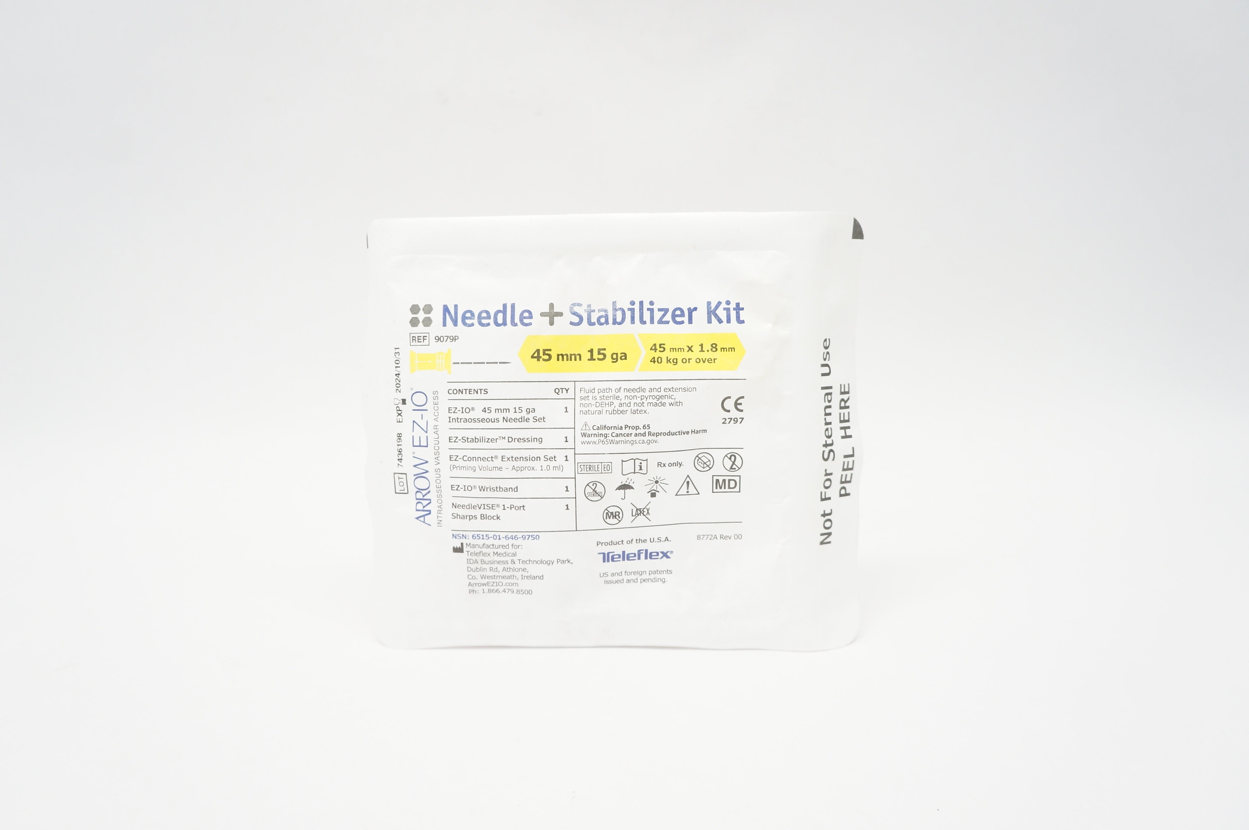 Teleflex 9079P Arrow EZ-IO Ndle + Stabilizer Kit 40kg<, 15ga x 45mm (x)