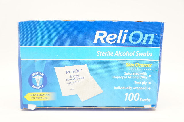 ReliOn Sterile Alcohol Swabs - Box of 100