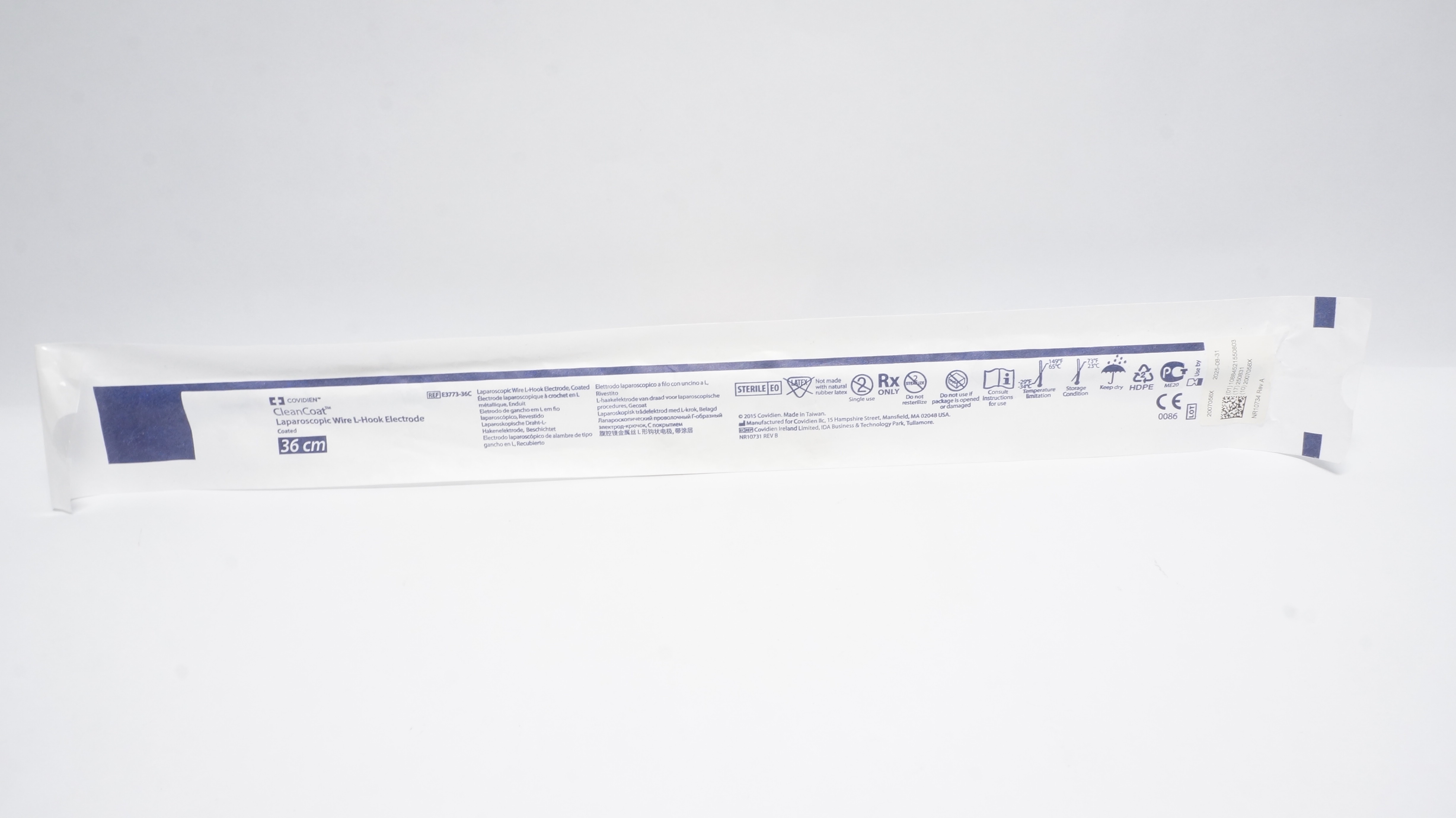 Covidien E3773-36C CleanCoat Laparoscopic Wire L-Hook Electrode 36cm (x)