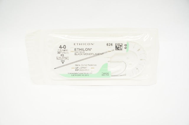 Ethicon 626 4-0 Ethilon Nylon Stre.KS 60mm Straight Reverse Cutting, 30inch (x)