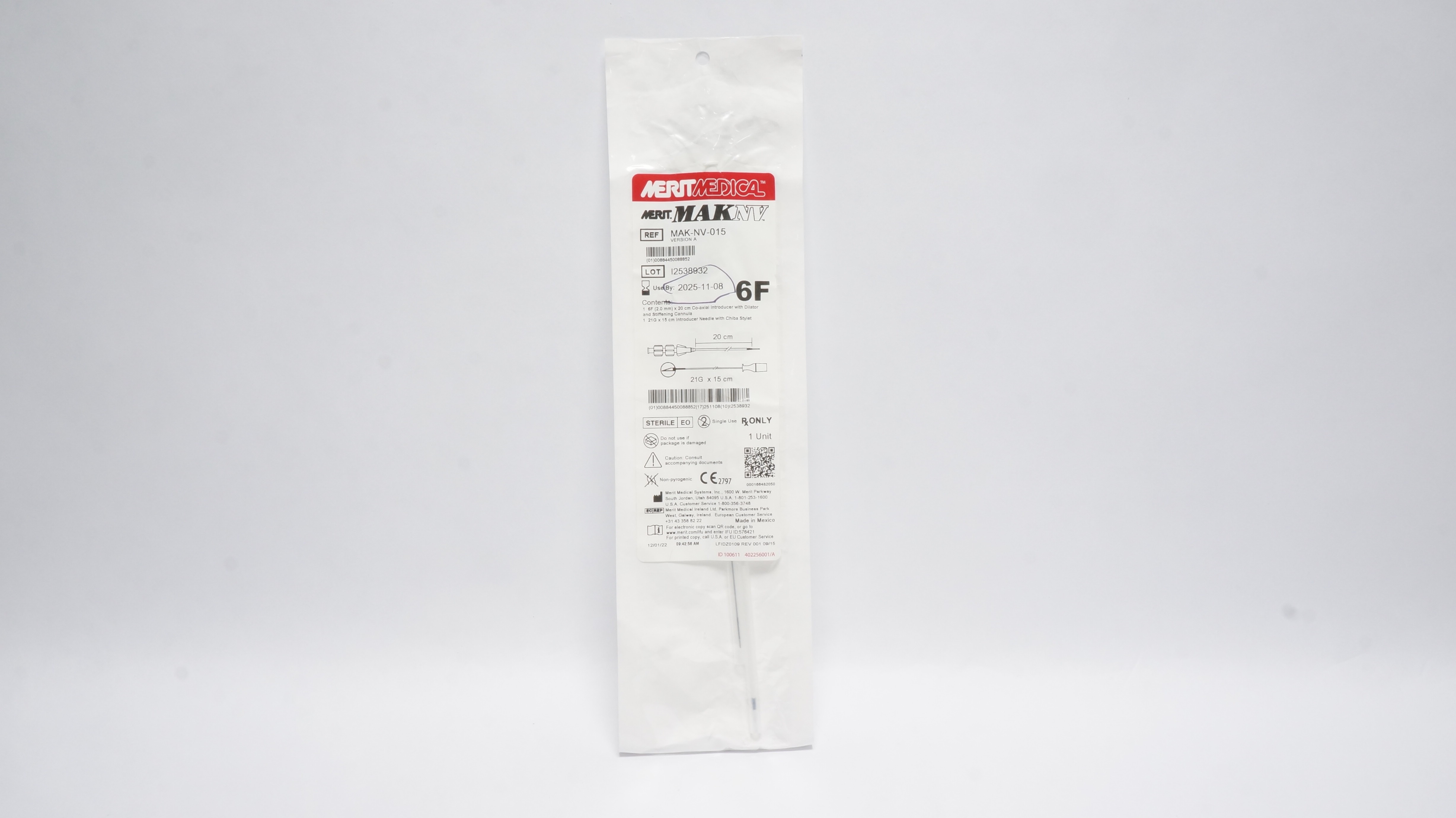 Merit Medical MAK-NV-015 MAKNV Mini Access Kit Non-Vascular 6F x 20cm (x)