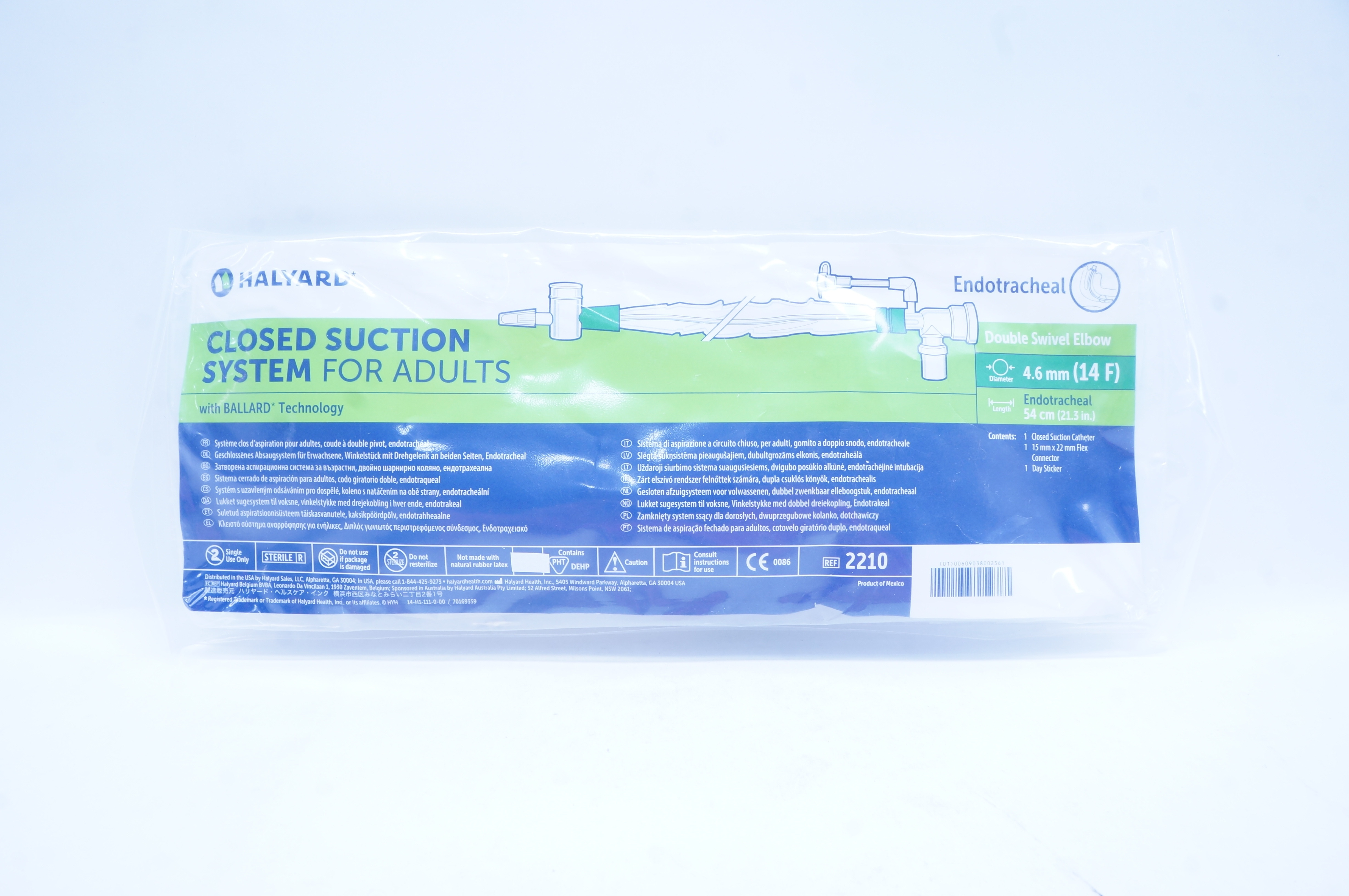 Halyard 2210 Closed Suction System for Adults 14F x 54cm