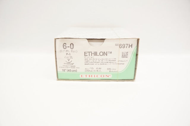 Ethicon 697H Ethilon Nylon Stre P-1 11mm 3/8c Reverse Cutting 18in -Box of 36(x)