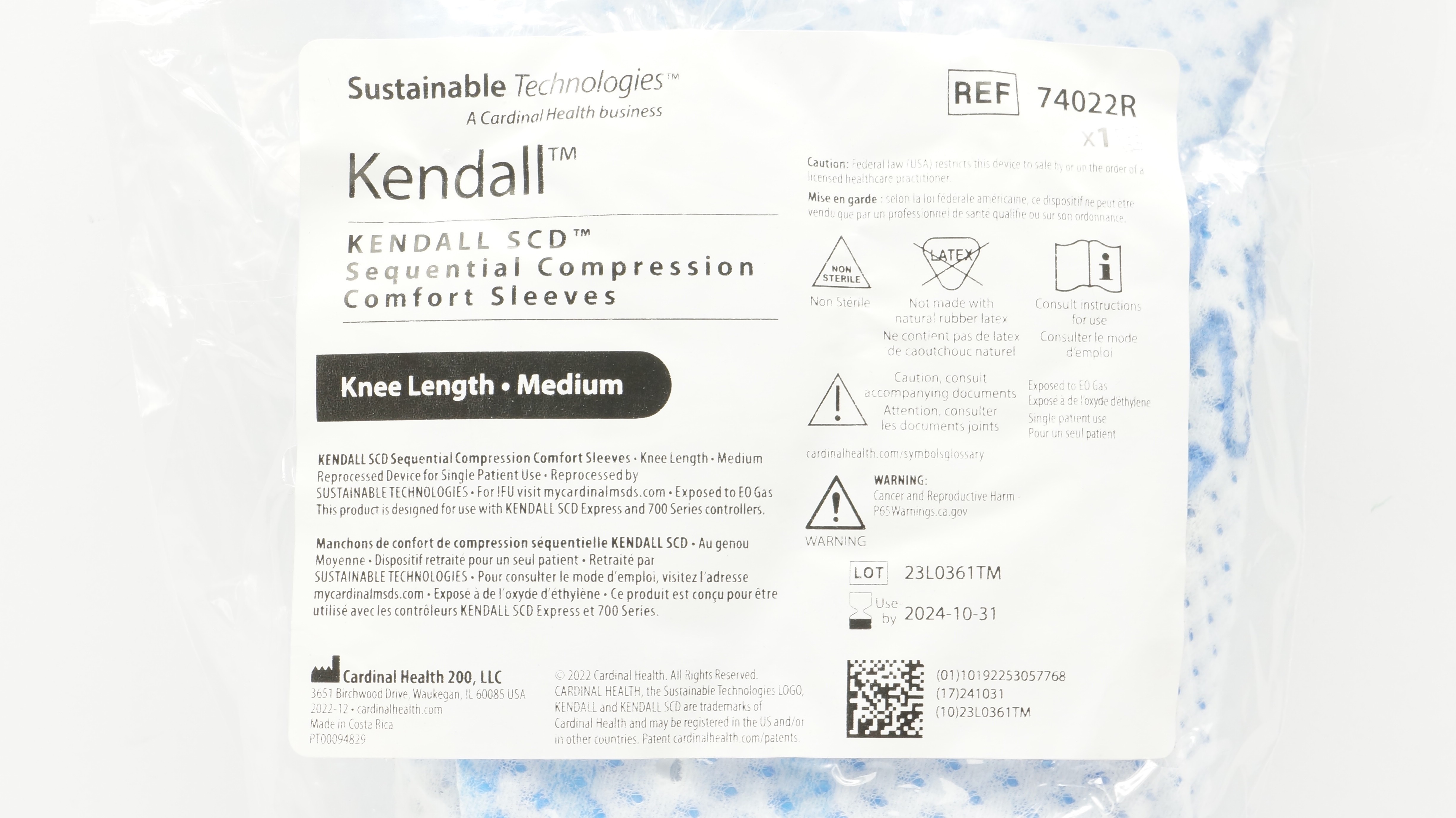 Cardinal Health 74022R Kendall Sequential Compression Comfort Sleeves, Medium(x)