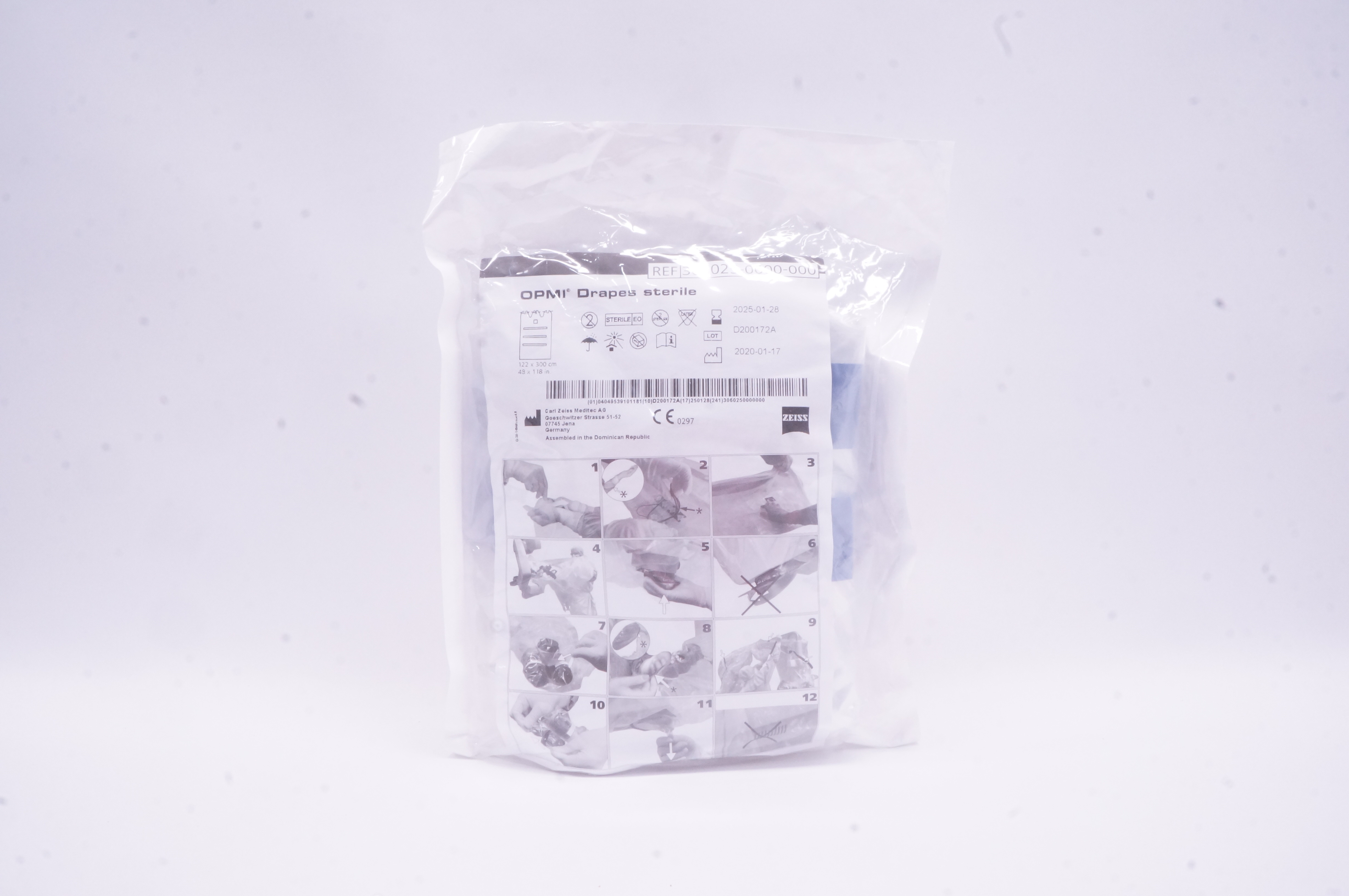 Zeiss 306025-0000-000 OPMI Drapes Sterile 43inch x 118inch