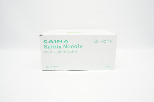 Caina Medical CN2115 Safety Ndle 21G x 1.5inch - Box of 100