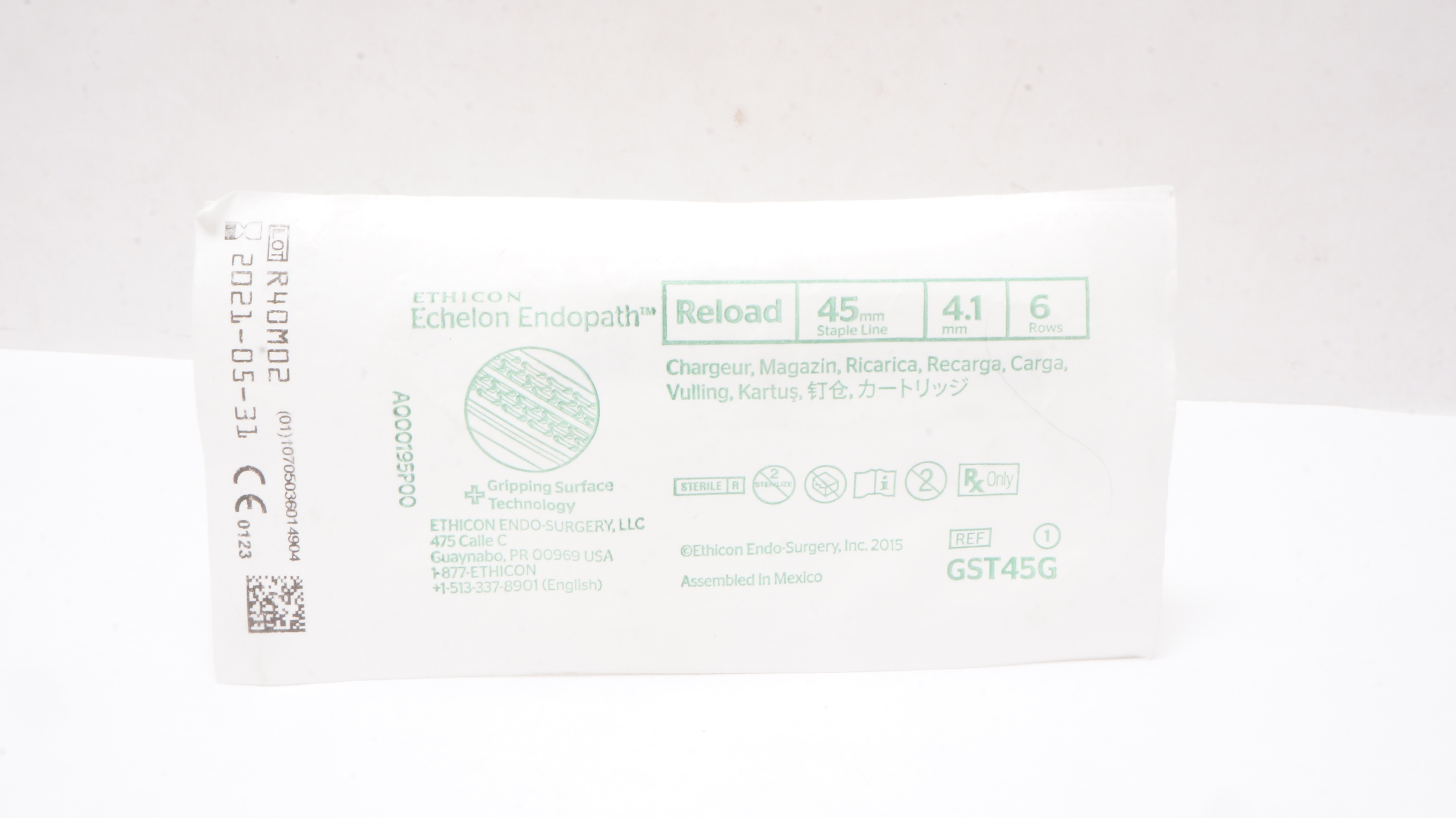 Ethicon GST45G Echelon Endopath Reload 45mm Staple Line 6 Rows, 4.1mm (x)