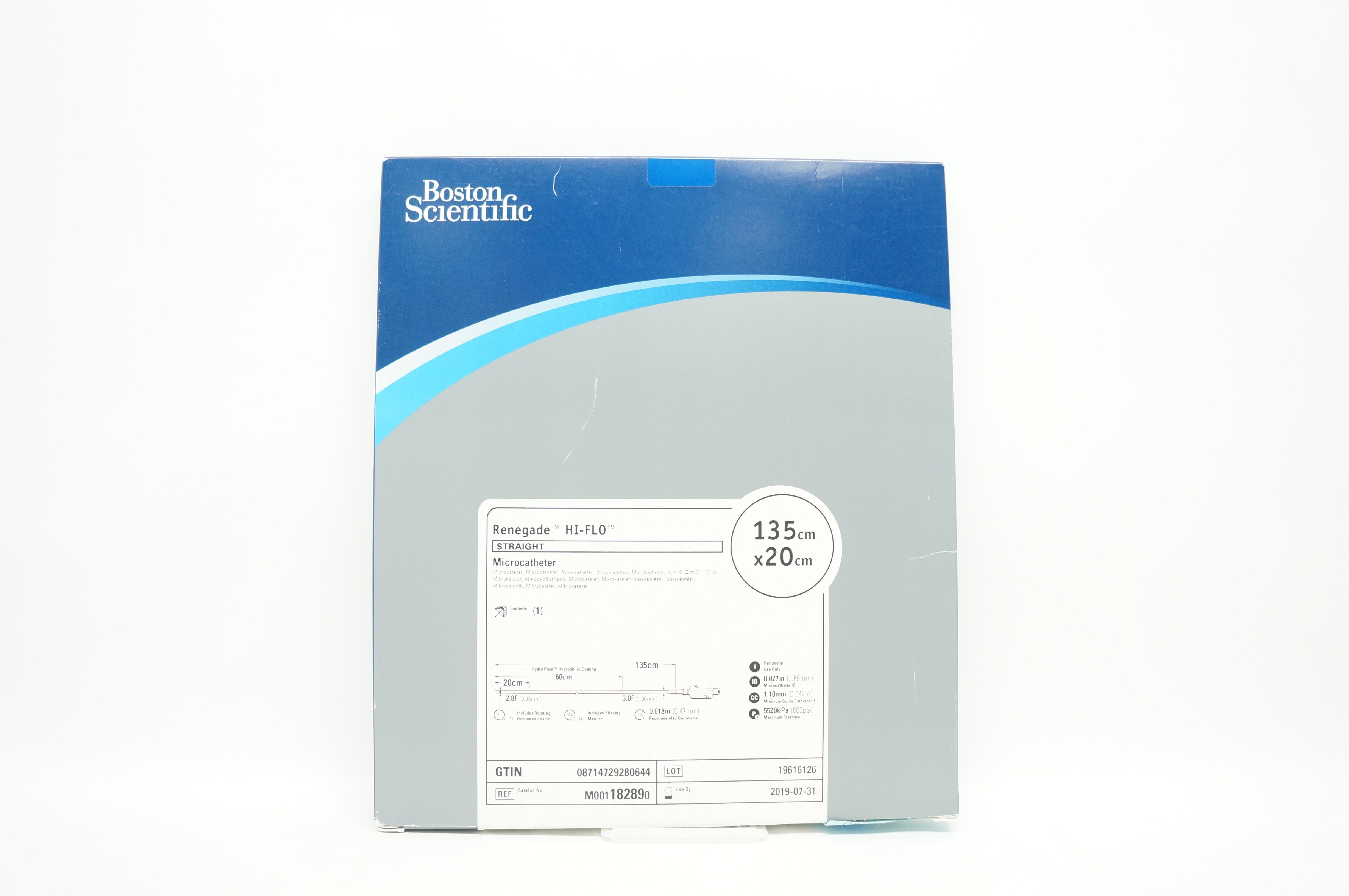 Boston Scientific M001182890 Renegade Hi-Flo Straight Microcath. 135 x 20cm (x)