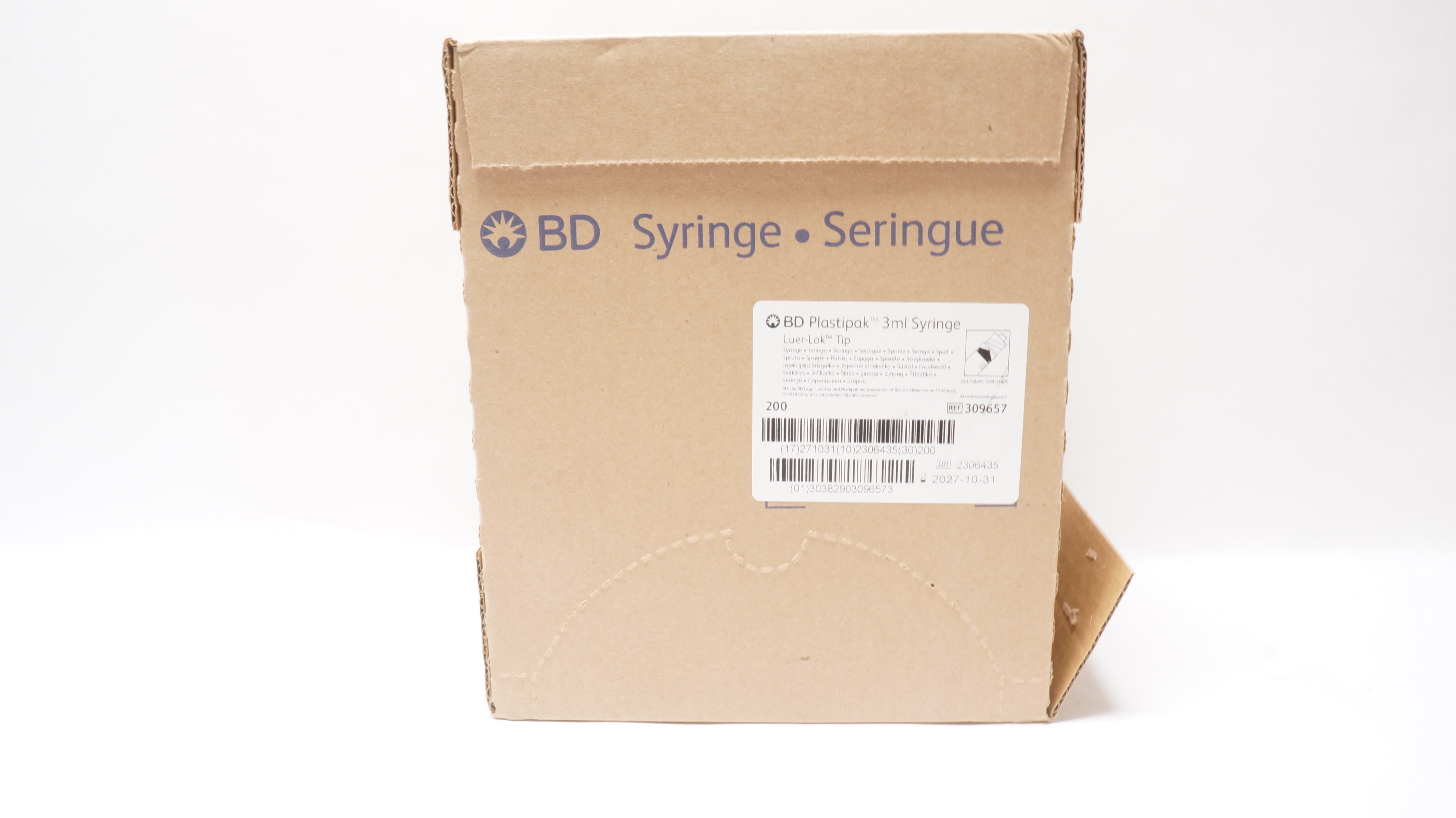 BD 309657 Luer-Lok Tip, Syringe 3ml - Box of 200