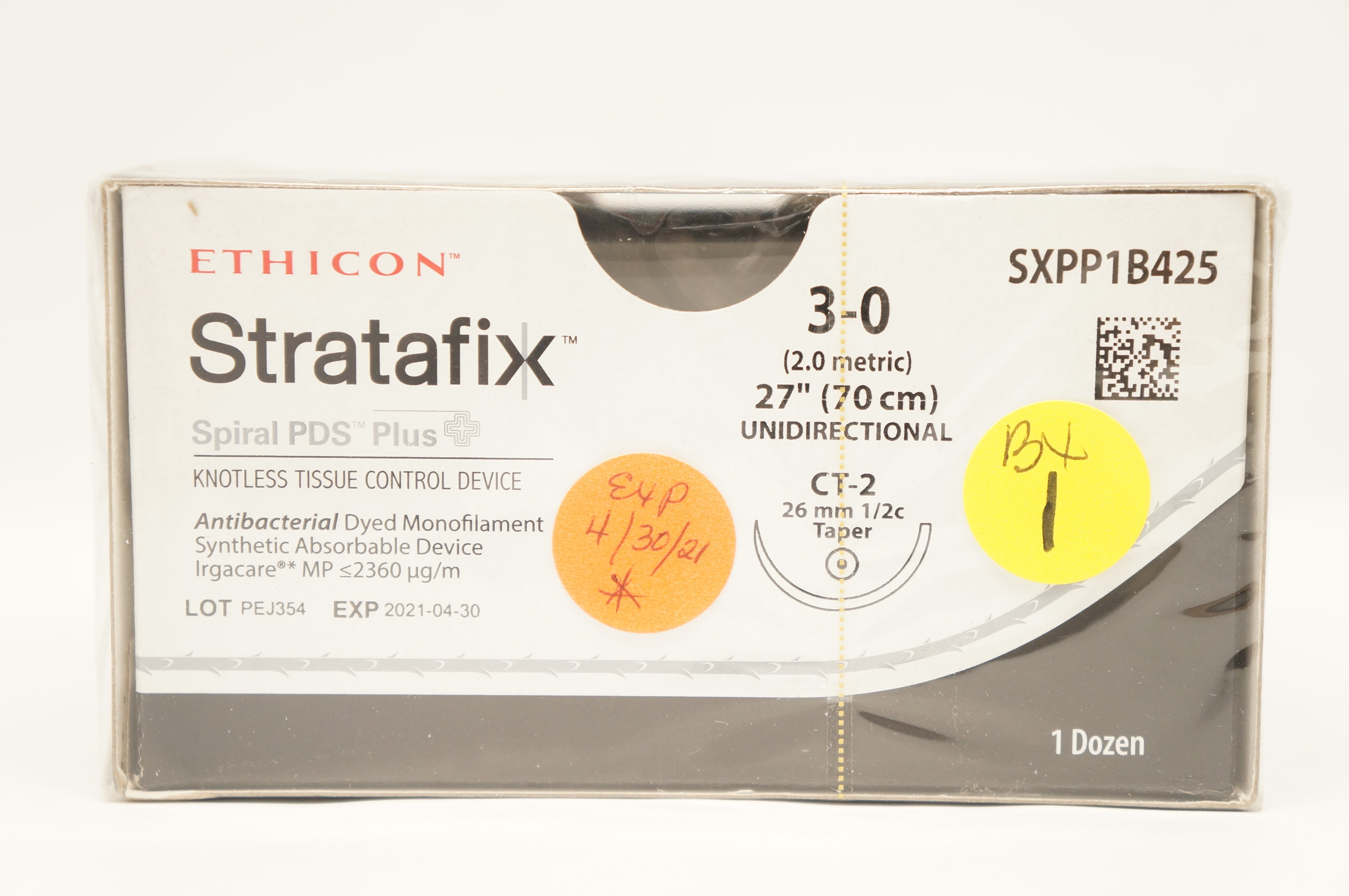 Ethicon SXPP1B425 3-0 STRATAFIX Spiral PDS Plus CT-2 26mm 1/2c