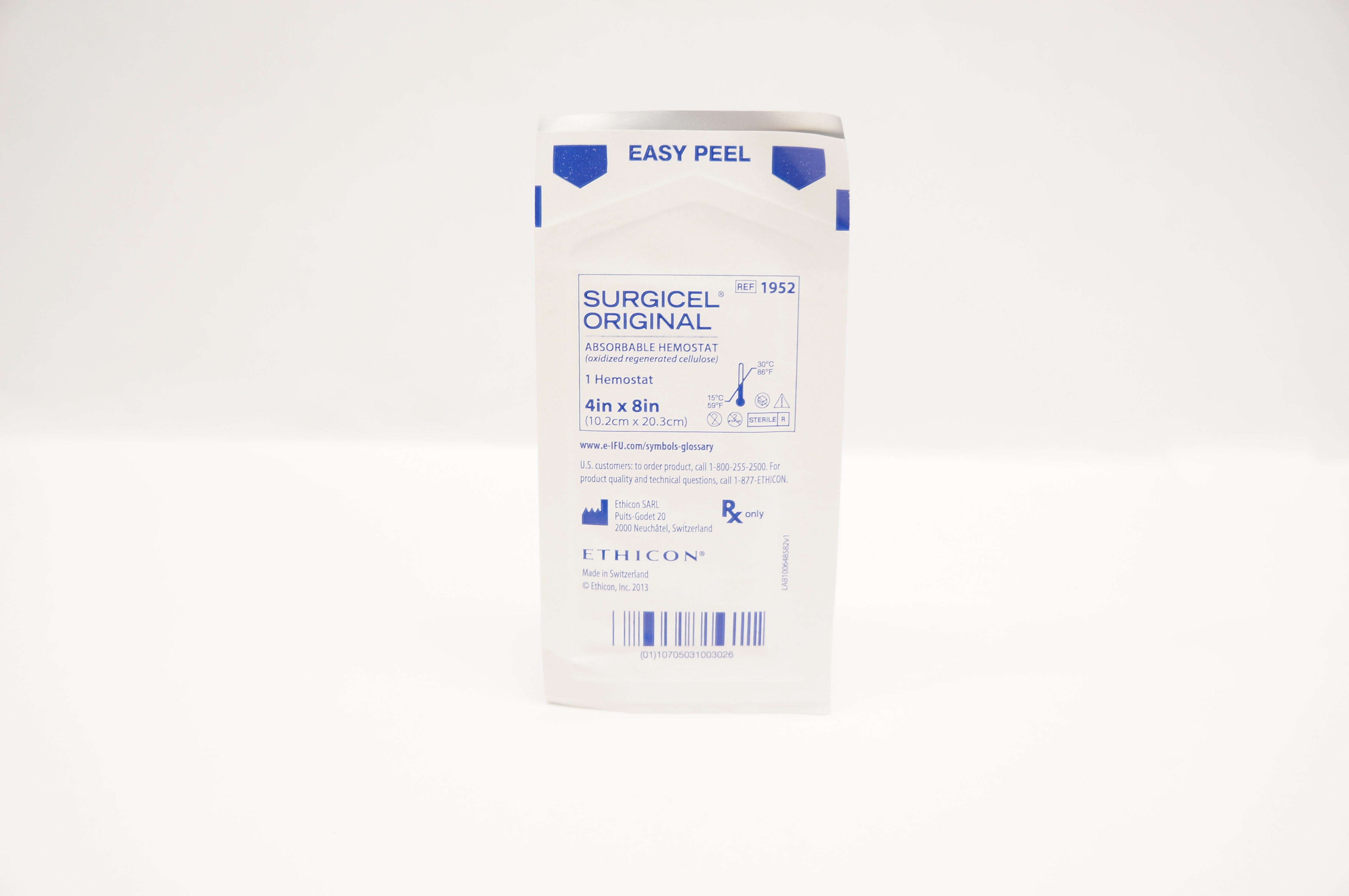 Ethicon 1952 Surgicel Original Absorbable Hemostat 4inch x 8inch