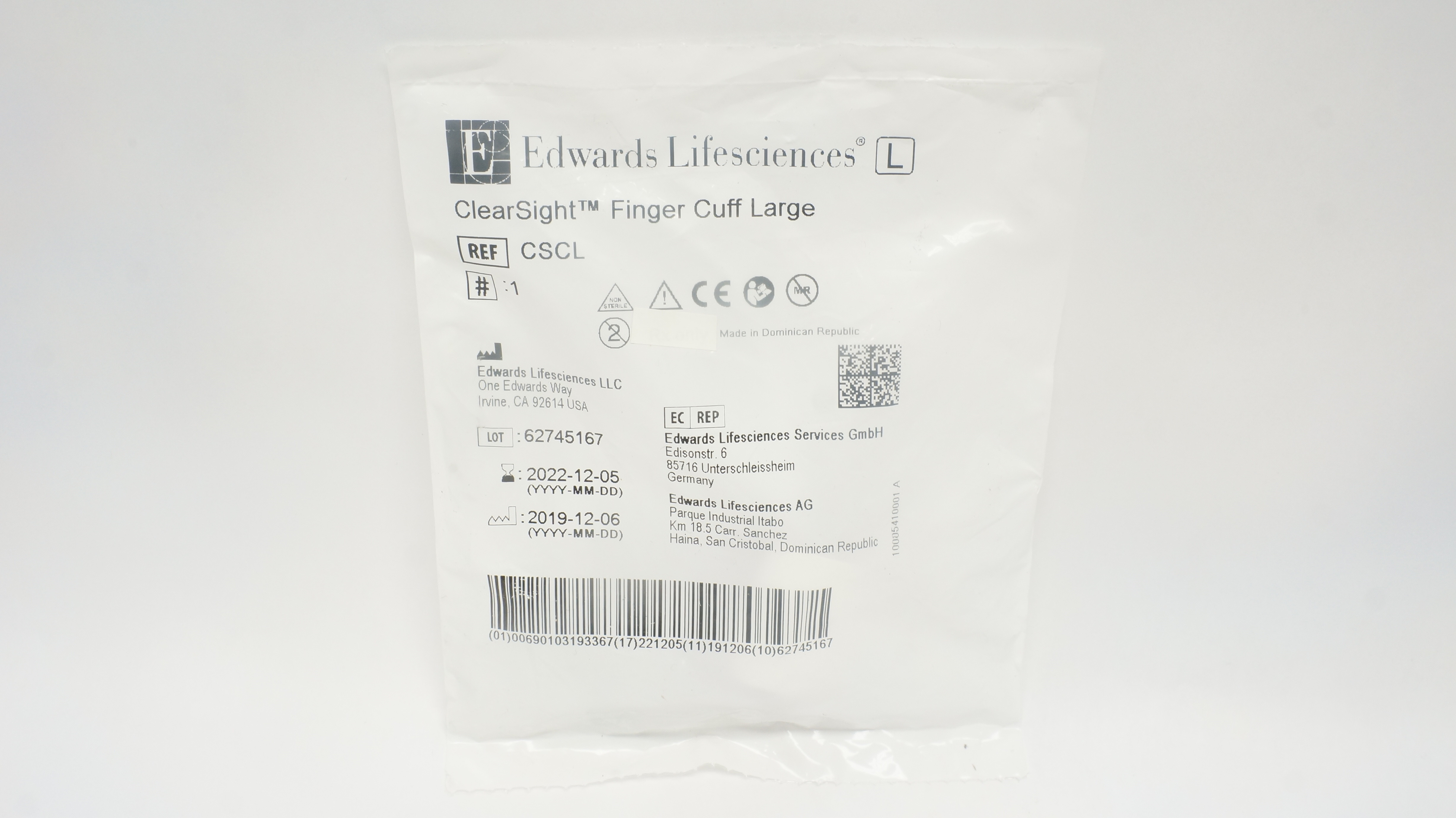 Edwards Lifesciences CSCL ClearSight Finger Cuff Large