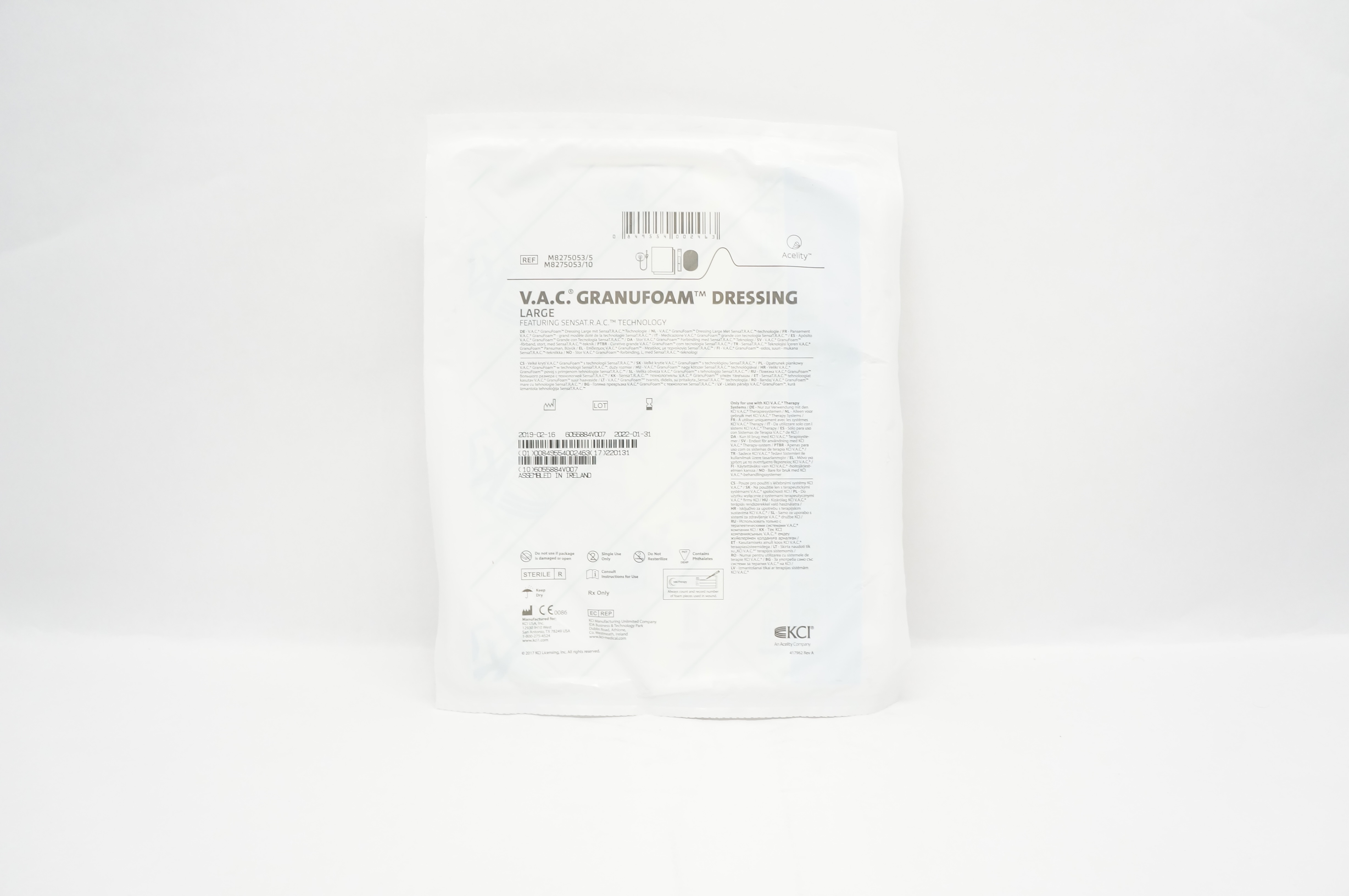 KCI M8275053/5 V.A.C. Granufoam Dressing, Large (x)
