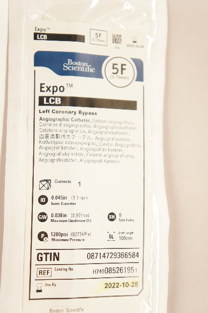 Boston Scientific H749085261951 Expo LCB Angiographic Cath. 5F (x)