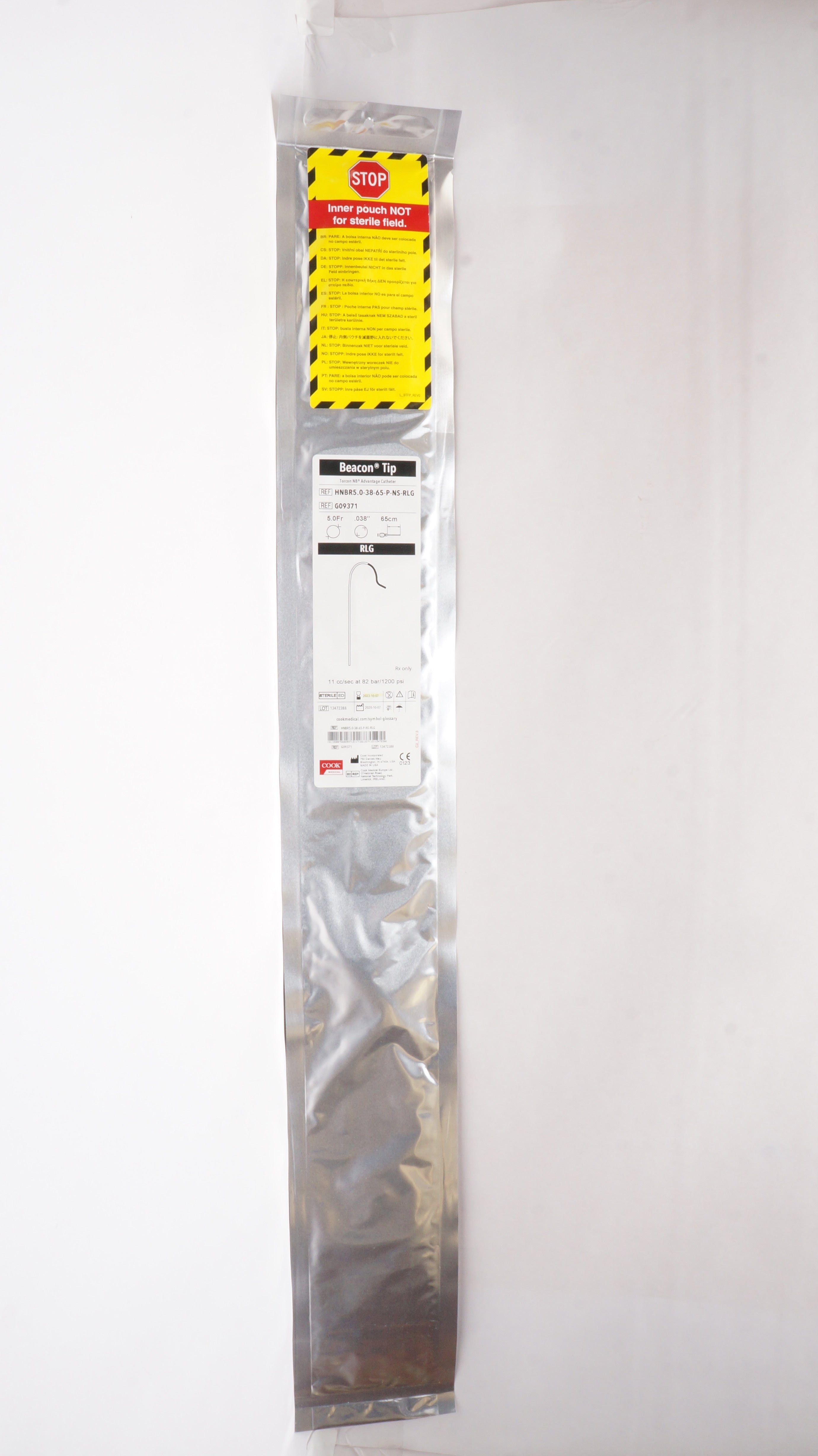 Cook G09371 Beacon Tip RLG Torcon NB Advantage Cath. 5.0Fr x .038inch x 65cm (x)