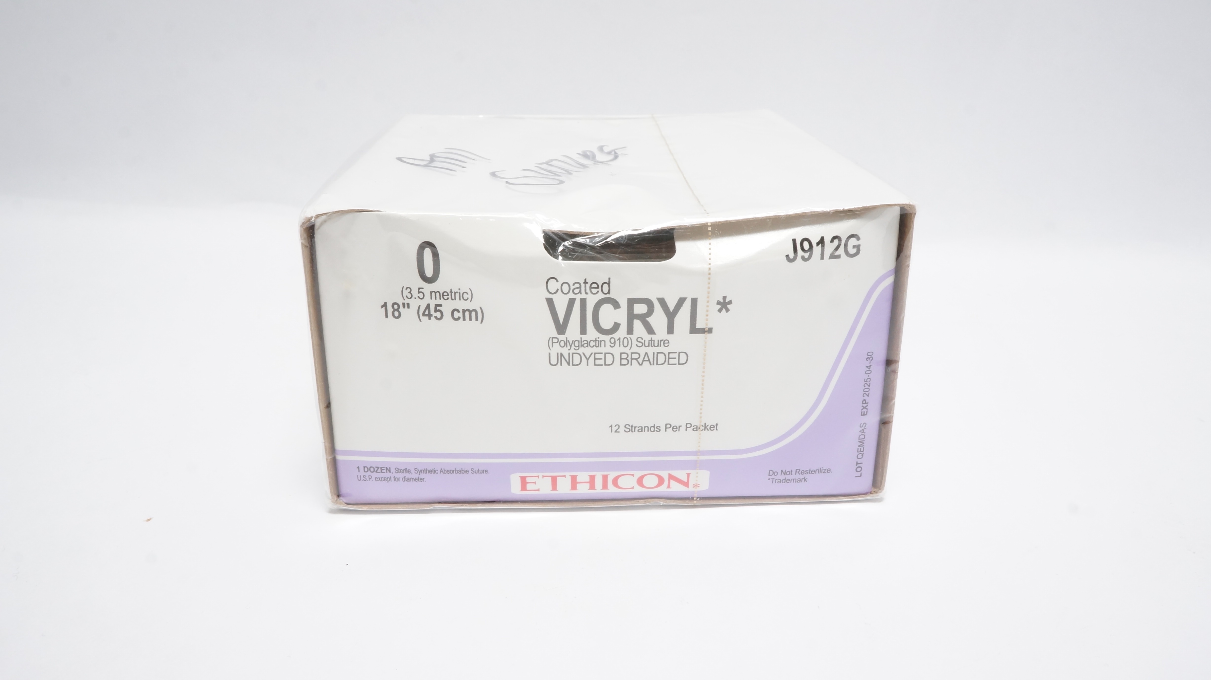 Ethicon VWML VICRYL Woven Mesh Polyglactin910 Undyed 12x12in-Box of 3 Packets(x)