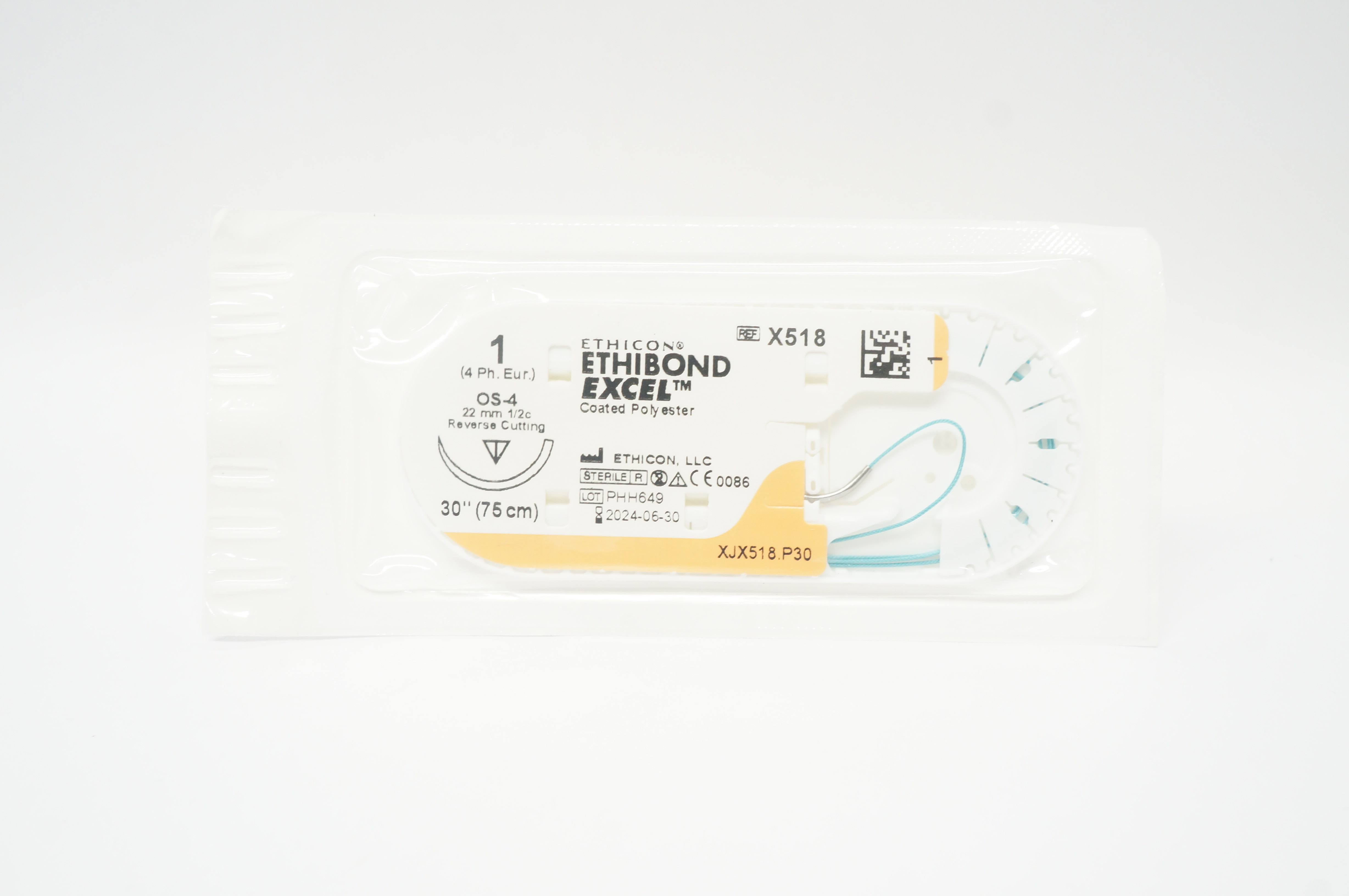 Ethicon X518 1 ETHIBOND EXCEL OS-4 22mm 1/2c Reverse Cutting 30inch