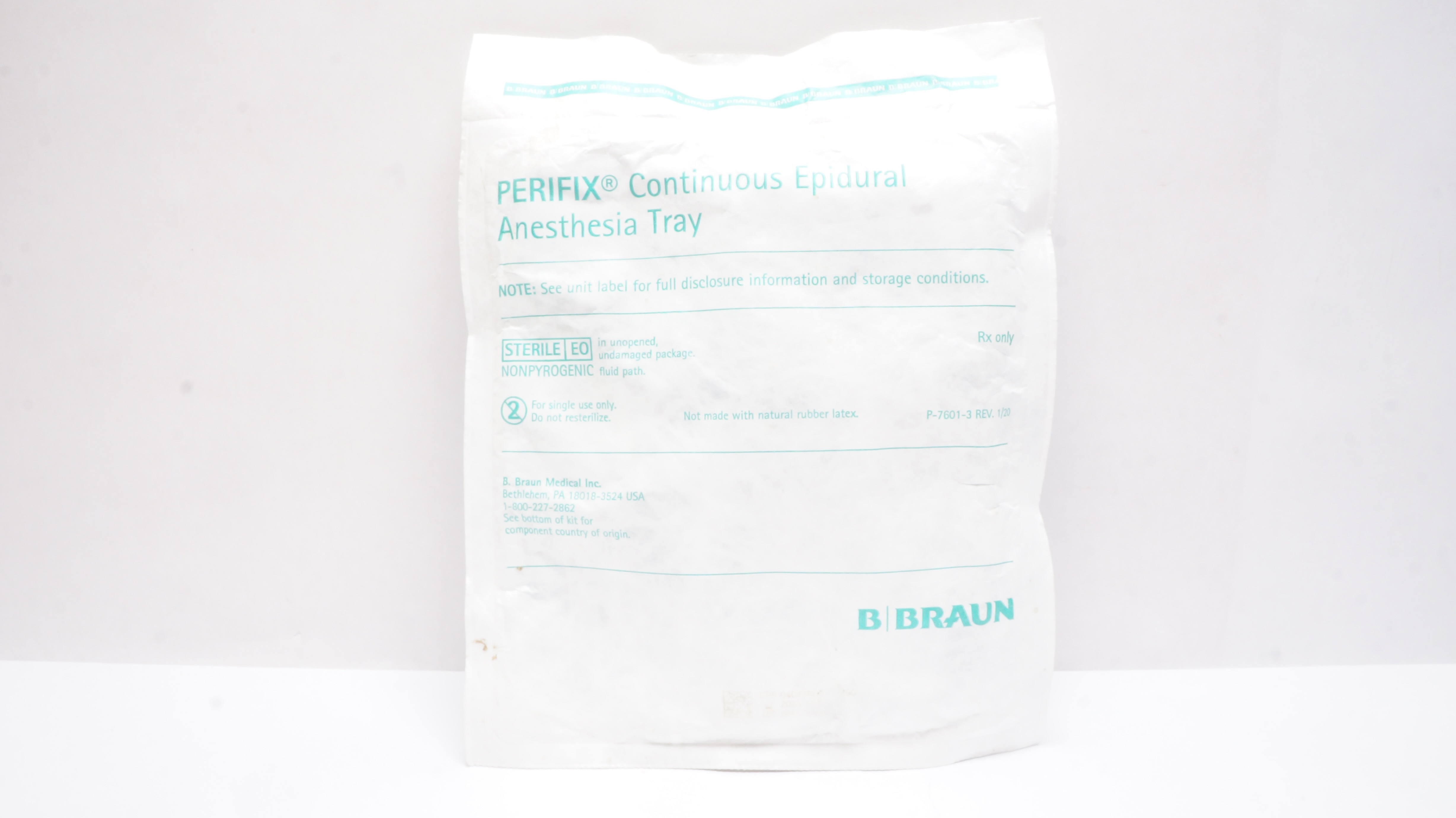 B.Braun 332219 Perifix Epidural Anesthesia Tray, Ndle 18Ga x 20Ga