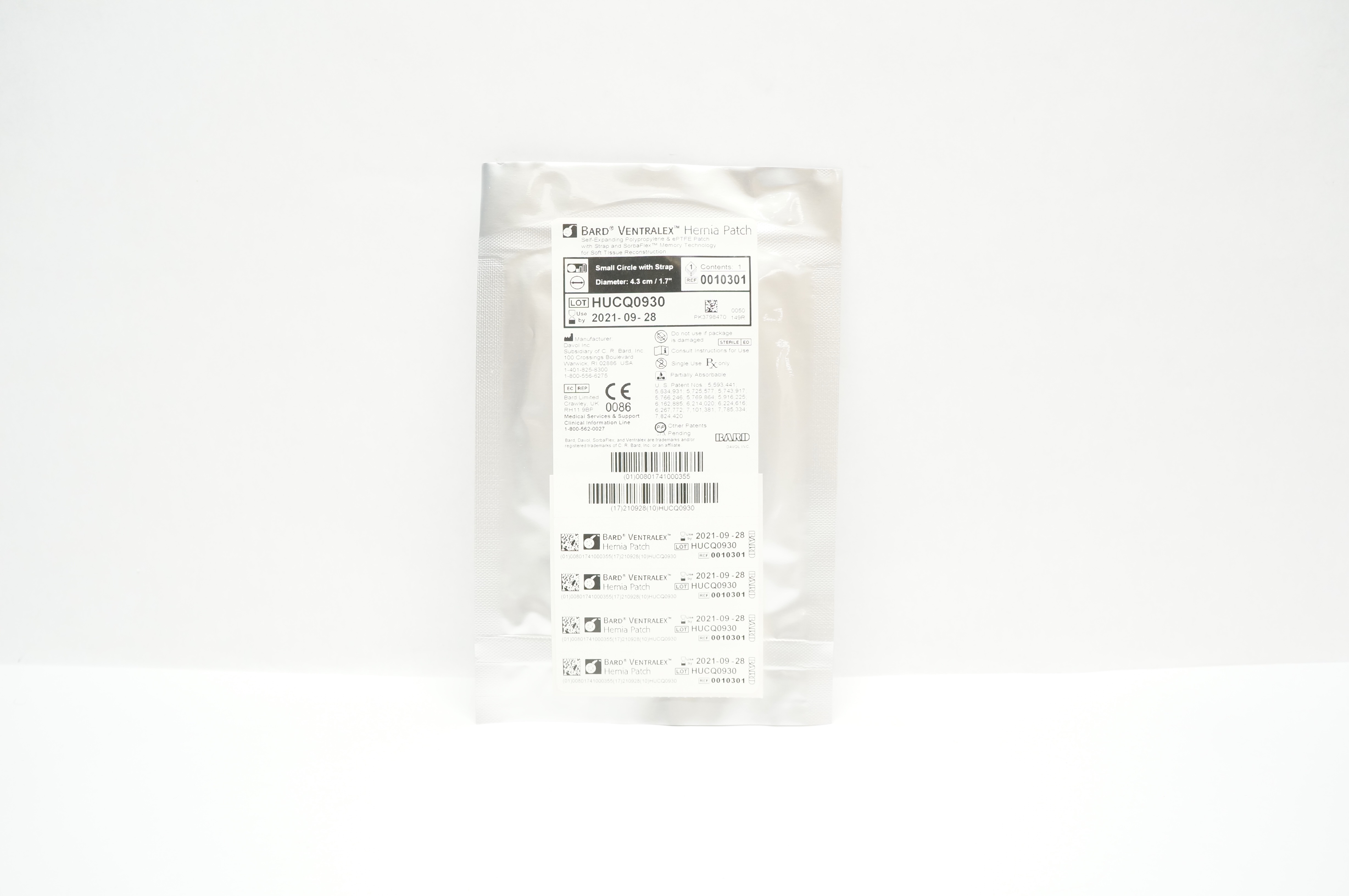 Bard 0010301 Ventralex Hernia Patch Self-Expanding 1.7inch (x)