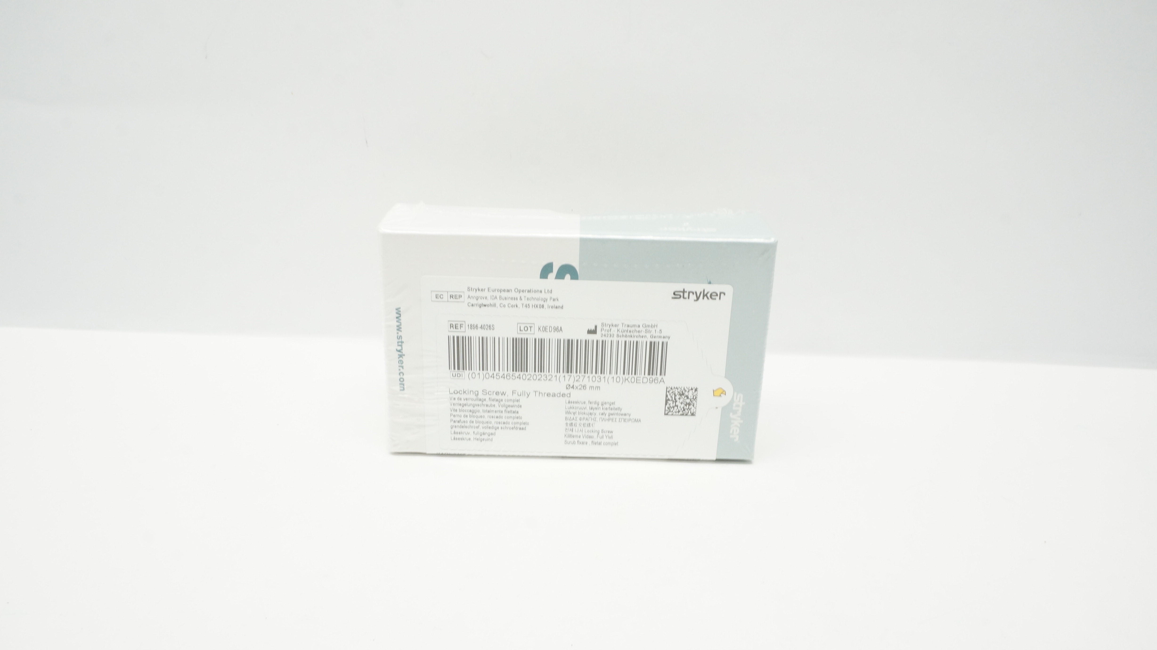 Stryker 1896-4026S Locking Screw,Fully Threaded 4x26mm