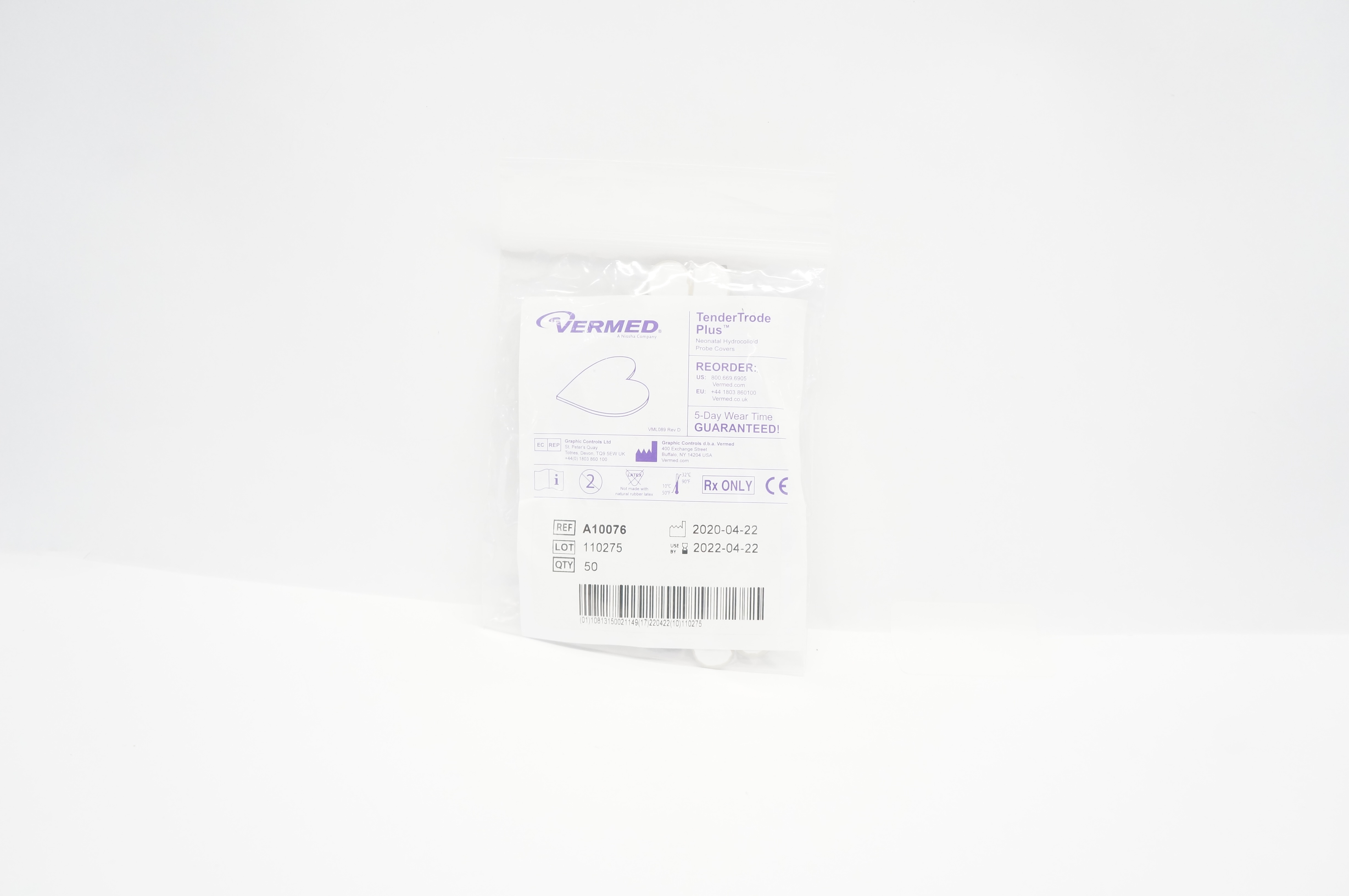 Vermed A10076 TenderTrode Plus Neonatal Hydrocolloid Probe Covers (x)