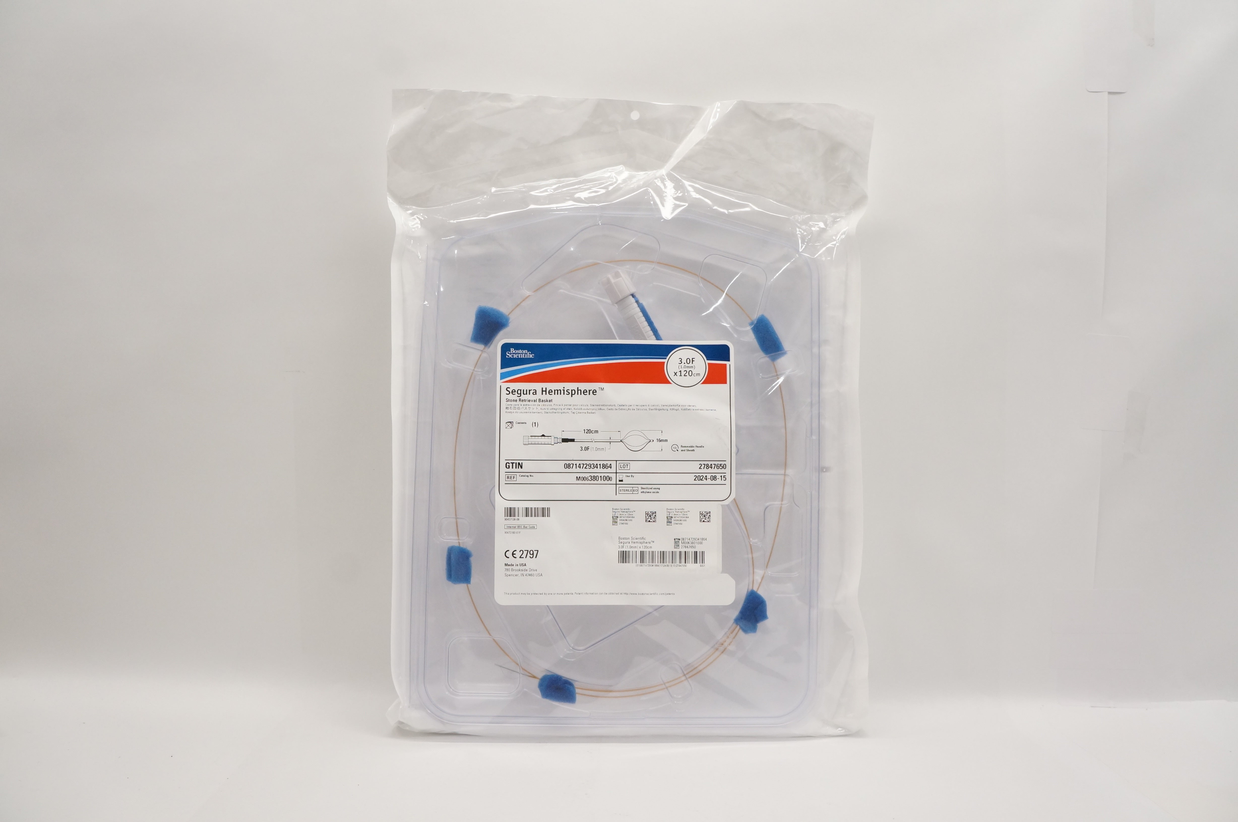 Boston Scientific 380100 Segura Hemisphere Retrieval Basket 3.0Fx120cm