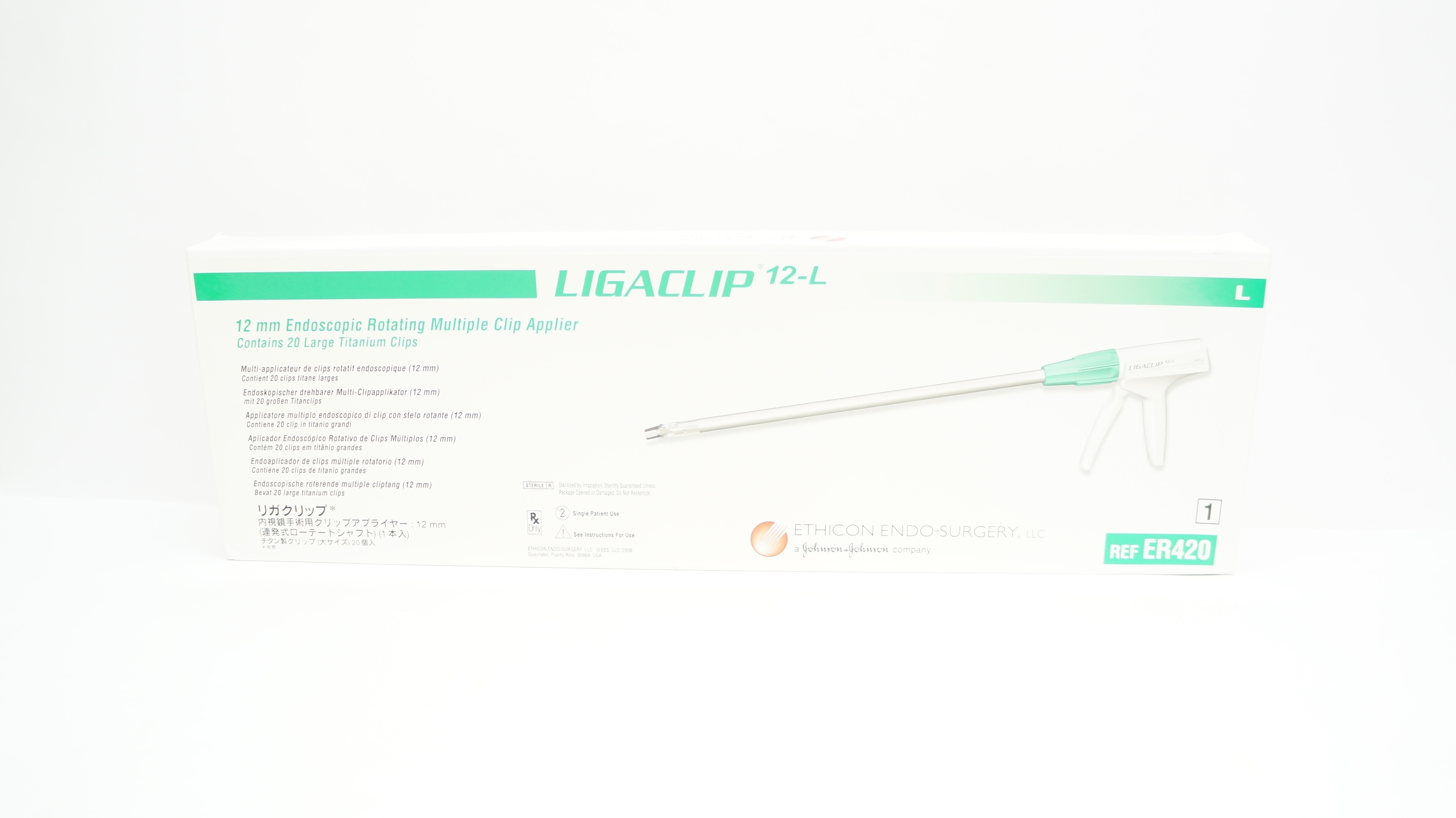 Ethicon ER420 LIGACLIP 12mm Endoscopic Rotating Multiple Clip Applier (x)