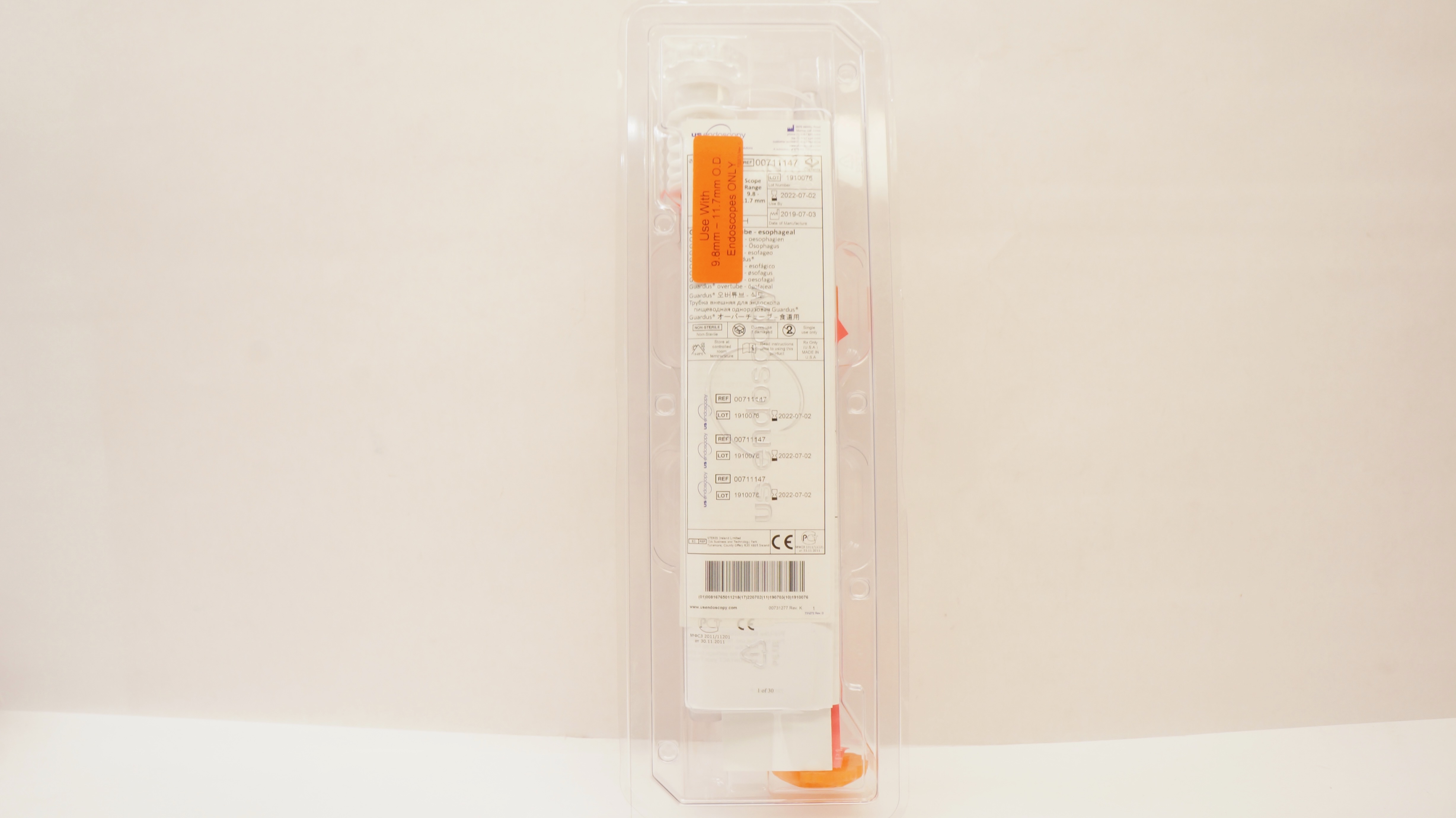 US Endoscopy 00711147 Guardus Overtube - Esophageal 10.2mm x 25cm (x)