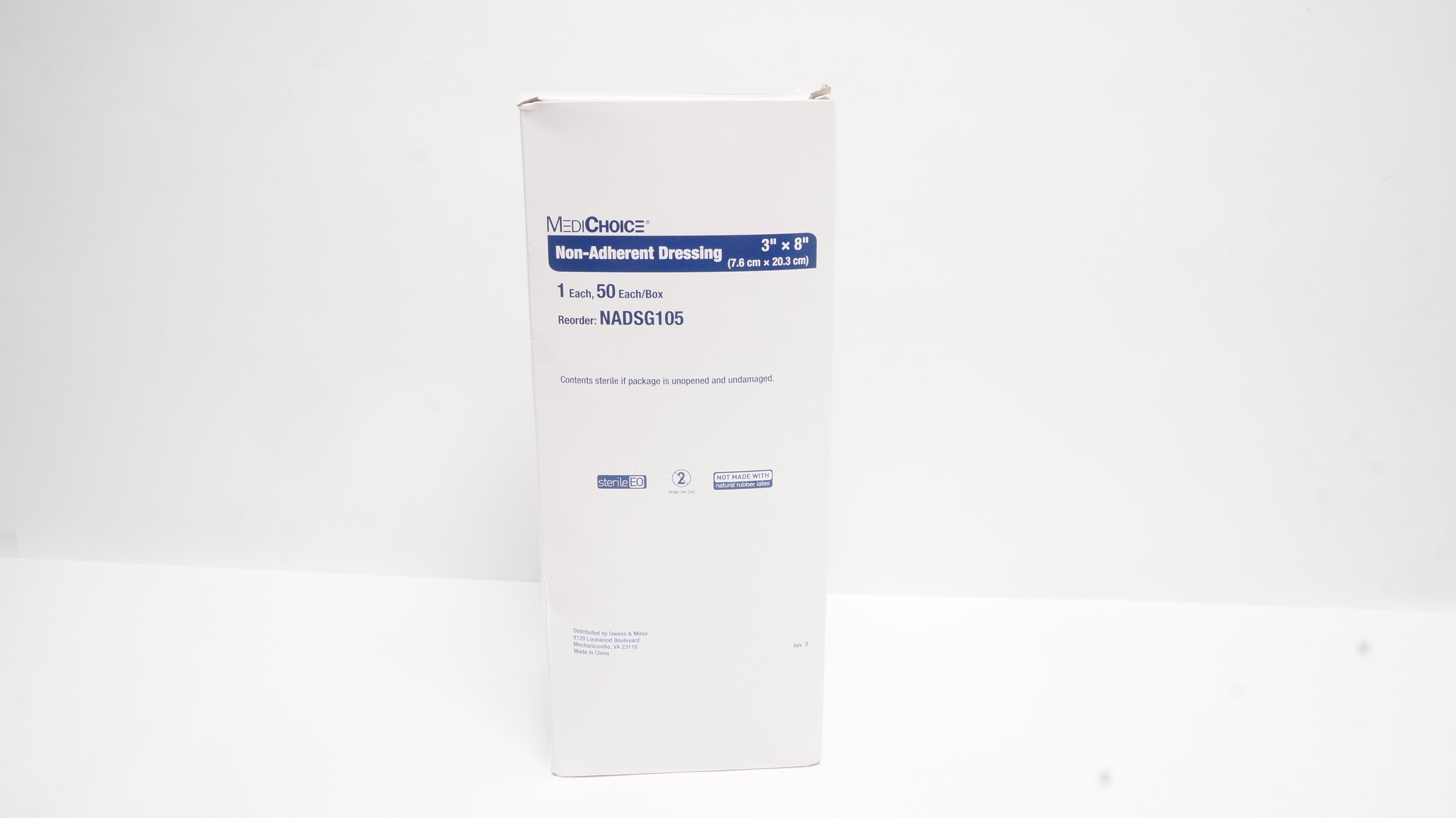 MediChoice NADSG105 Non-Adherent Dressing 3In x 8In - Box of 50