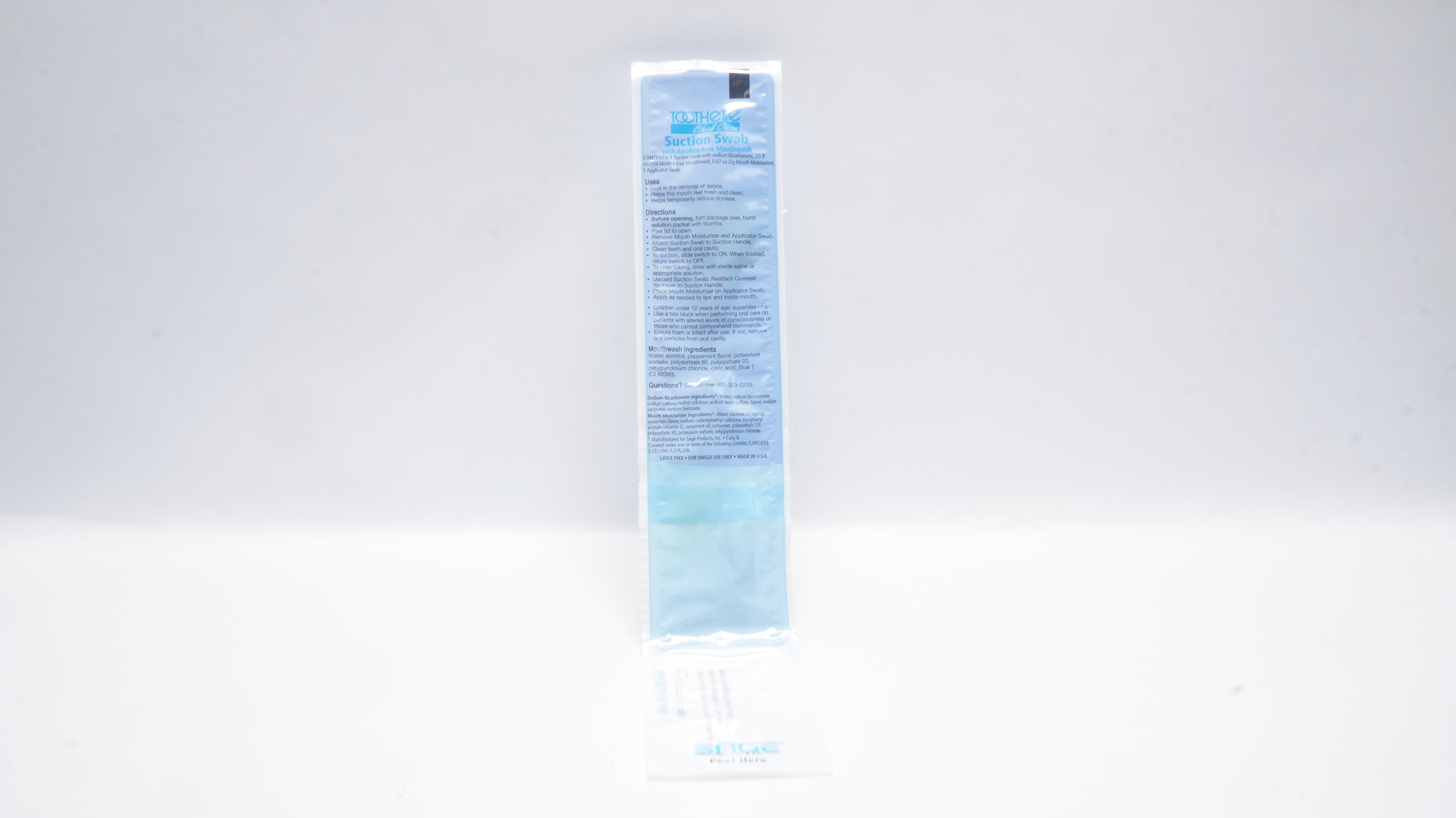 Sage Toothete Oral Care Suction Swab W/Alcohol-Free Mouthwash 25Ft