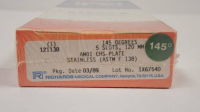 Richards 121138 AMBI CHS Plate 145 degree 5 slots 120mm length