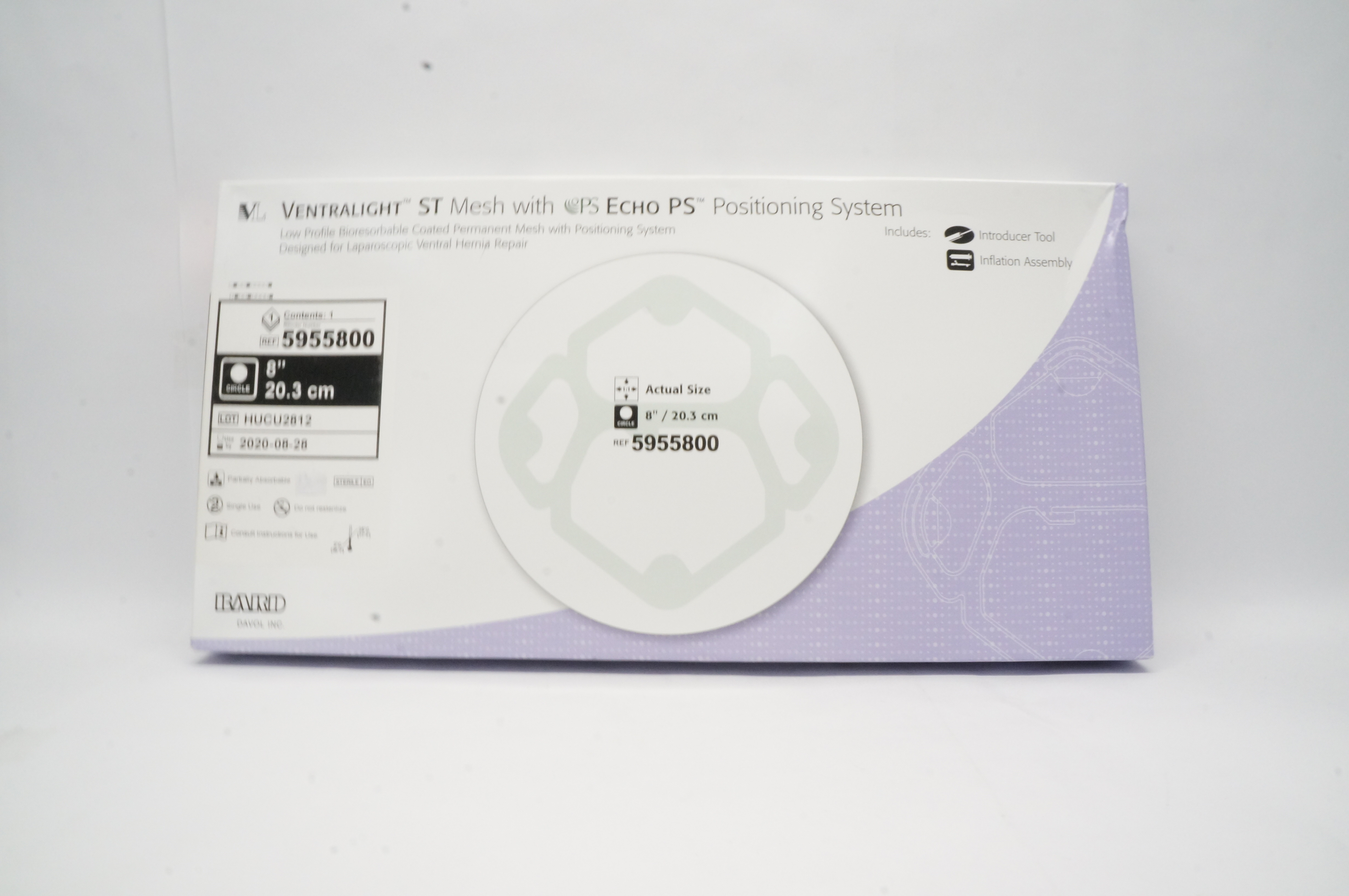 Bard 5955800 Ventralight ST Mesh W/Echo PS Positioning System 8in. x 20.3cm (x)