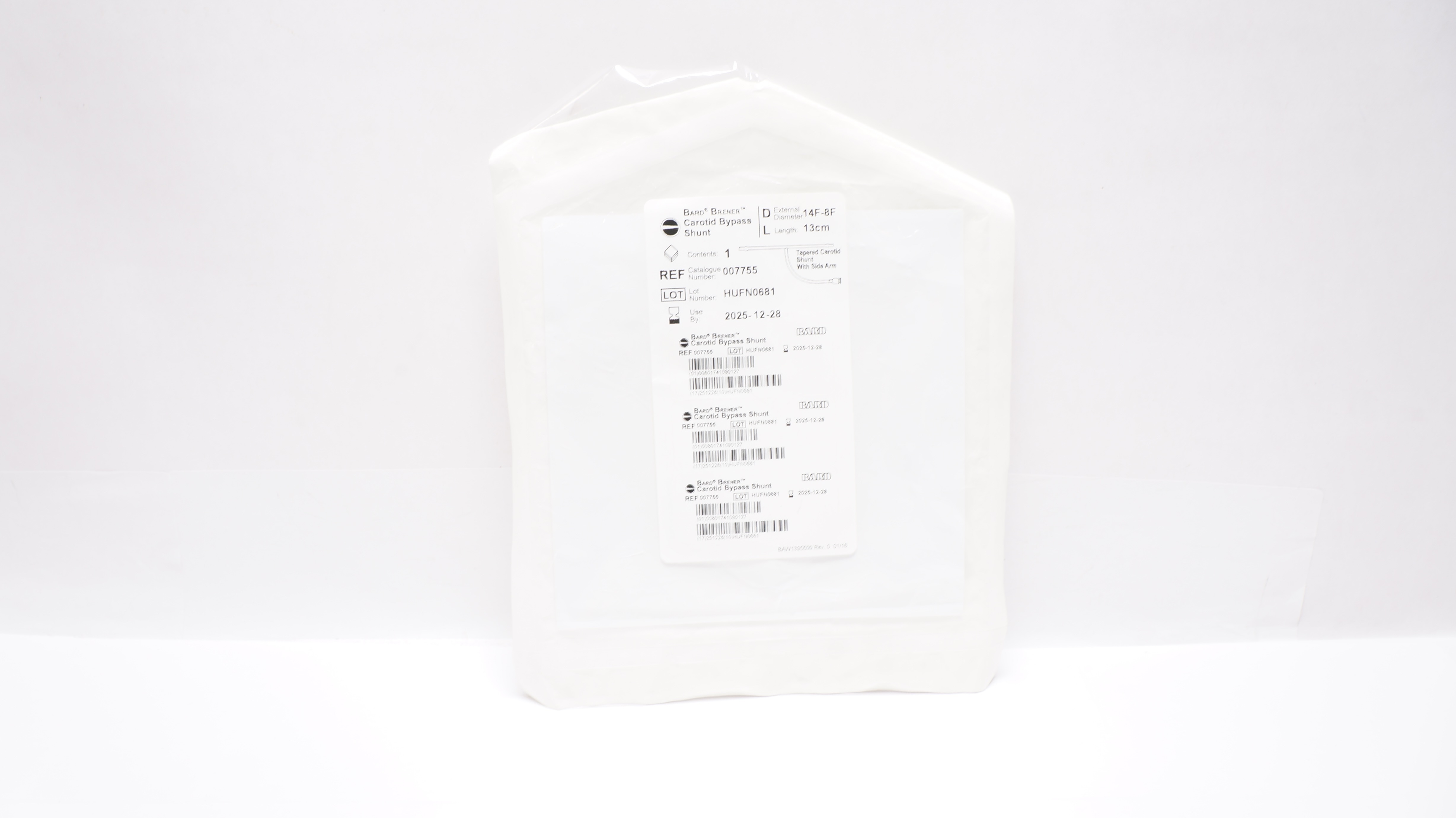 Bard 007755 Brener Carotid Bypass Shunt 14F-8F x 13cm