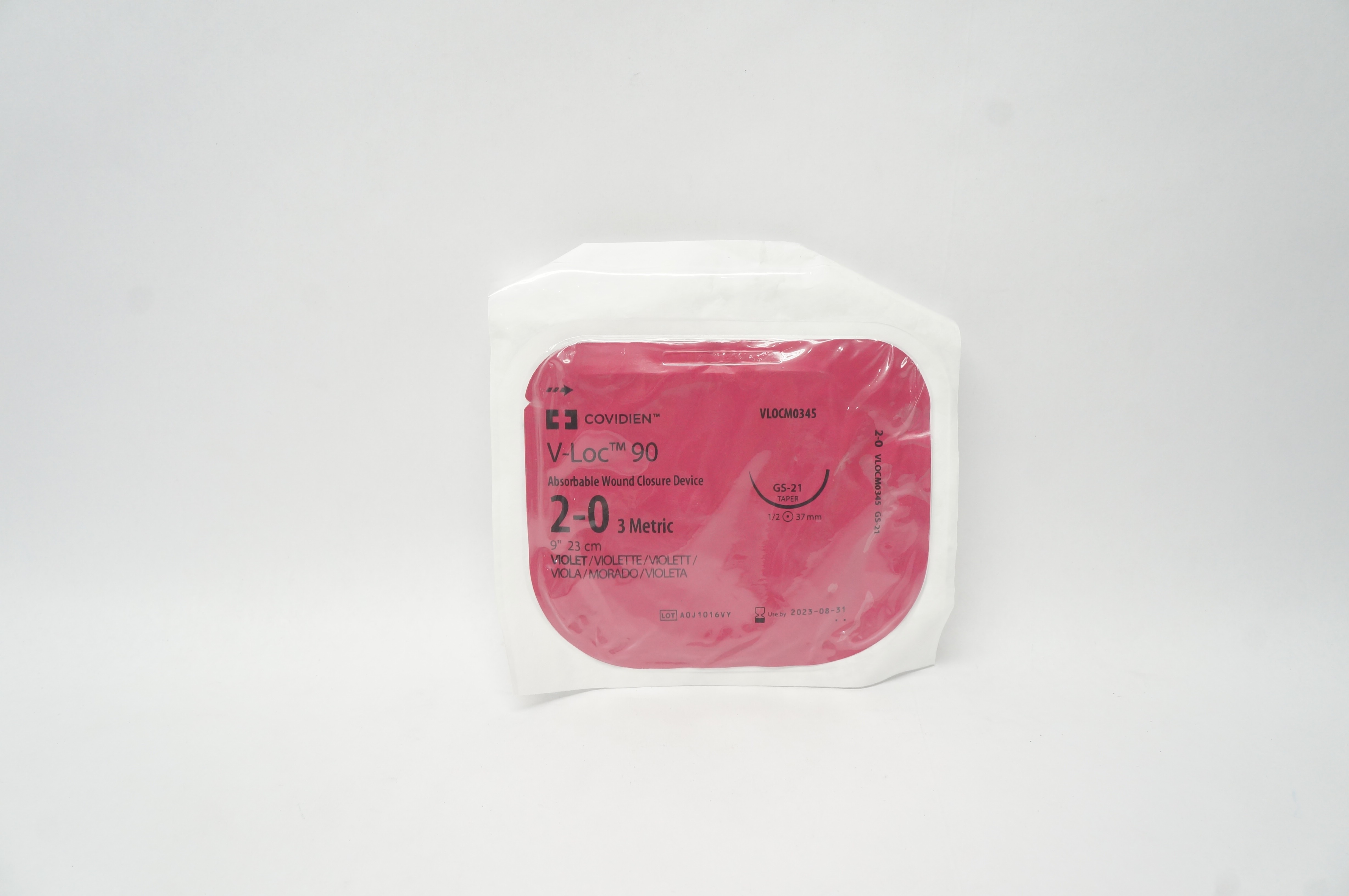 Covidien VLOCM0345 2-0 V-Loc 90 Wound Closure Device GS-21 37mm Taper 9inch (x)