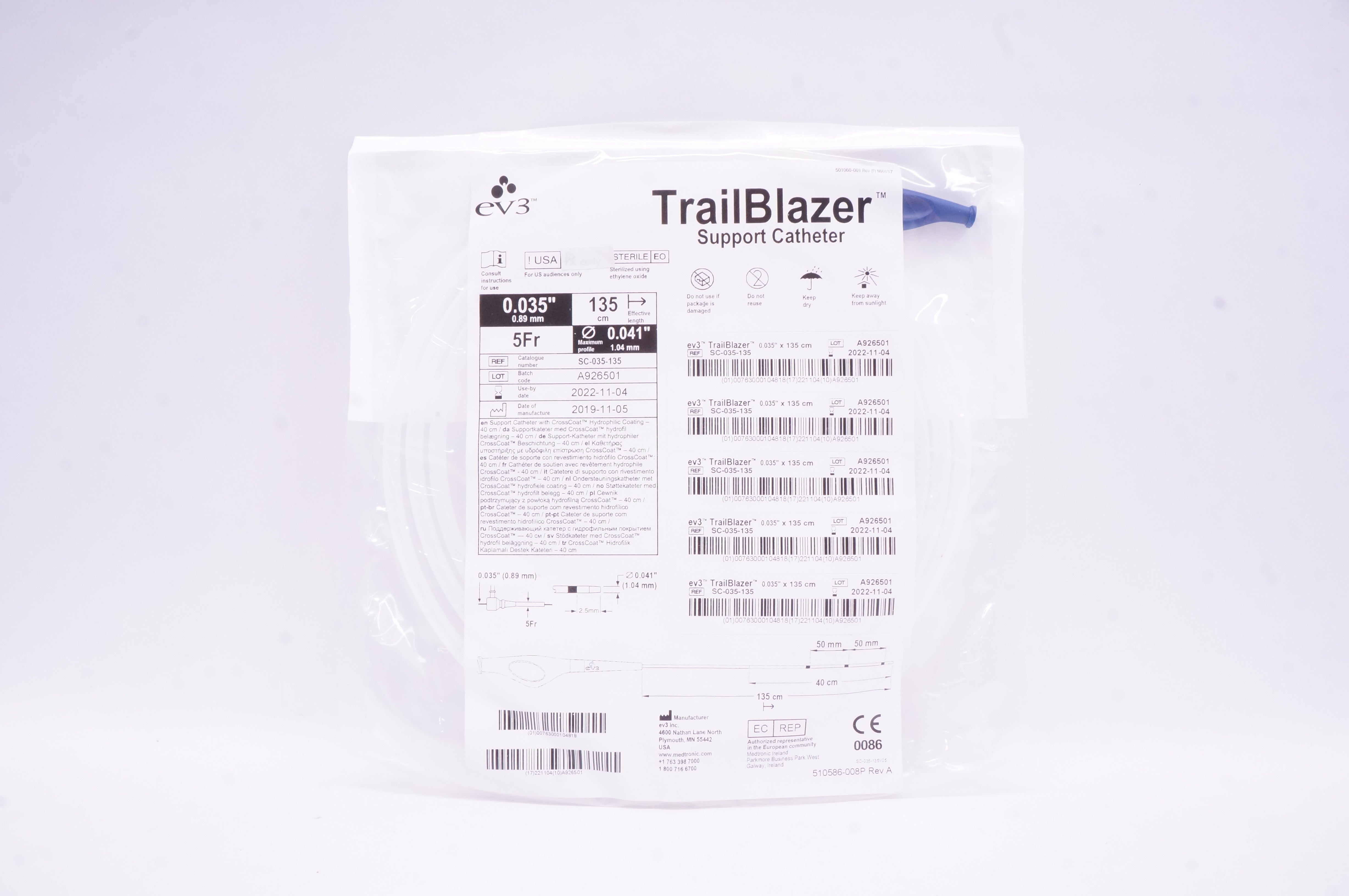 EV3 SC-035-135 Trail Blazer Support Catheter5 Fr x 135cm