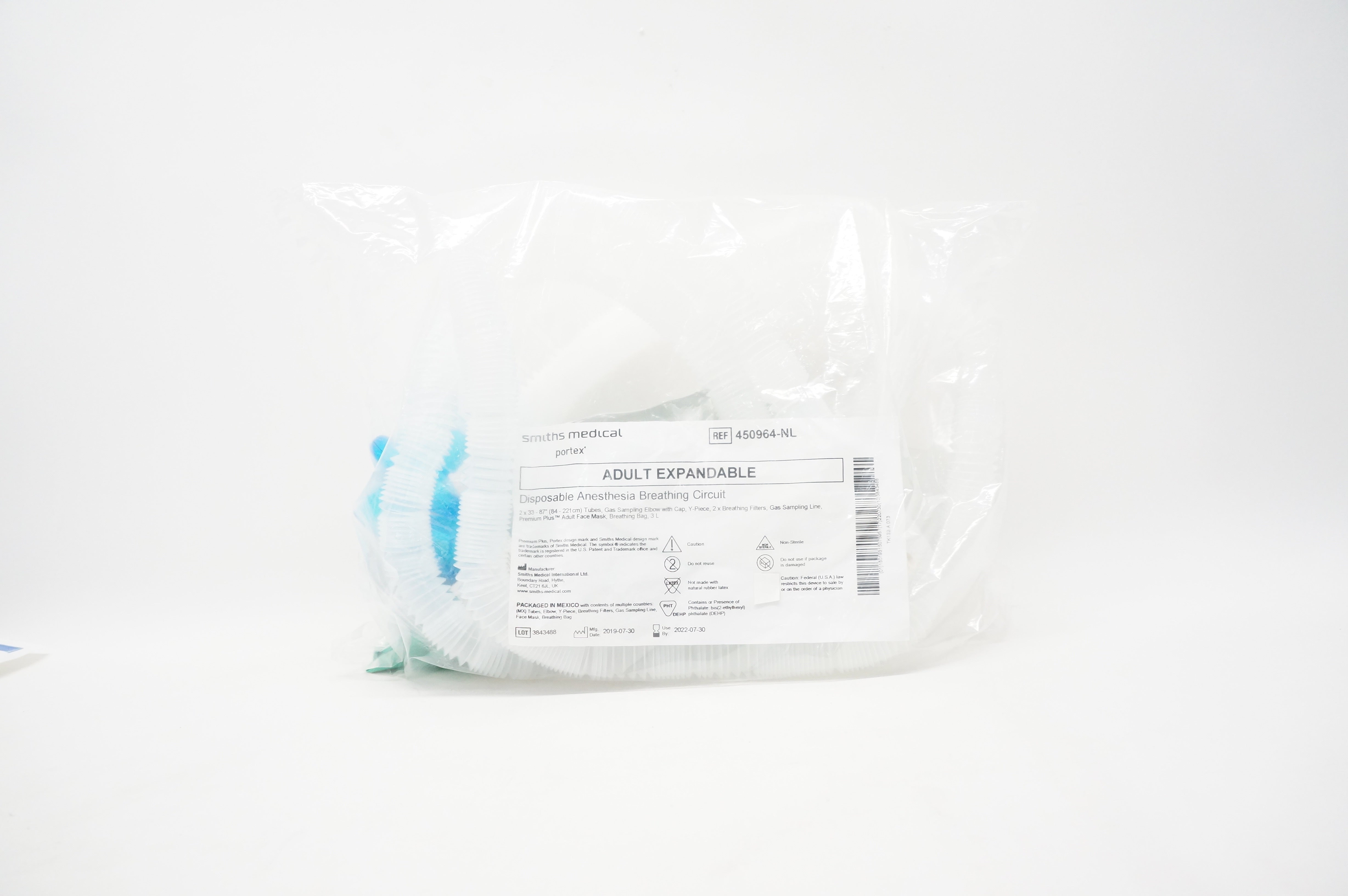 Smith Medical 450964-NL Disposable Anesthesia Breathing Circuit, Adult