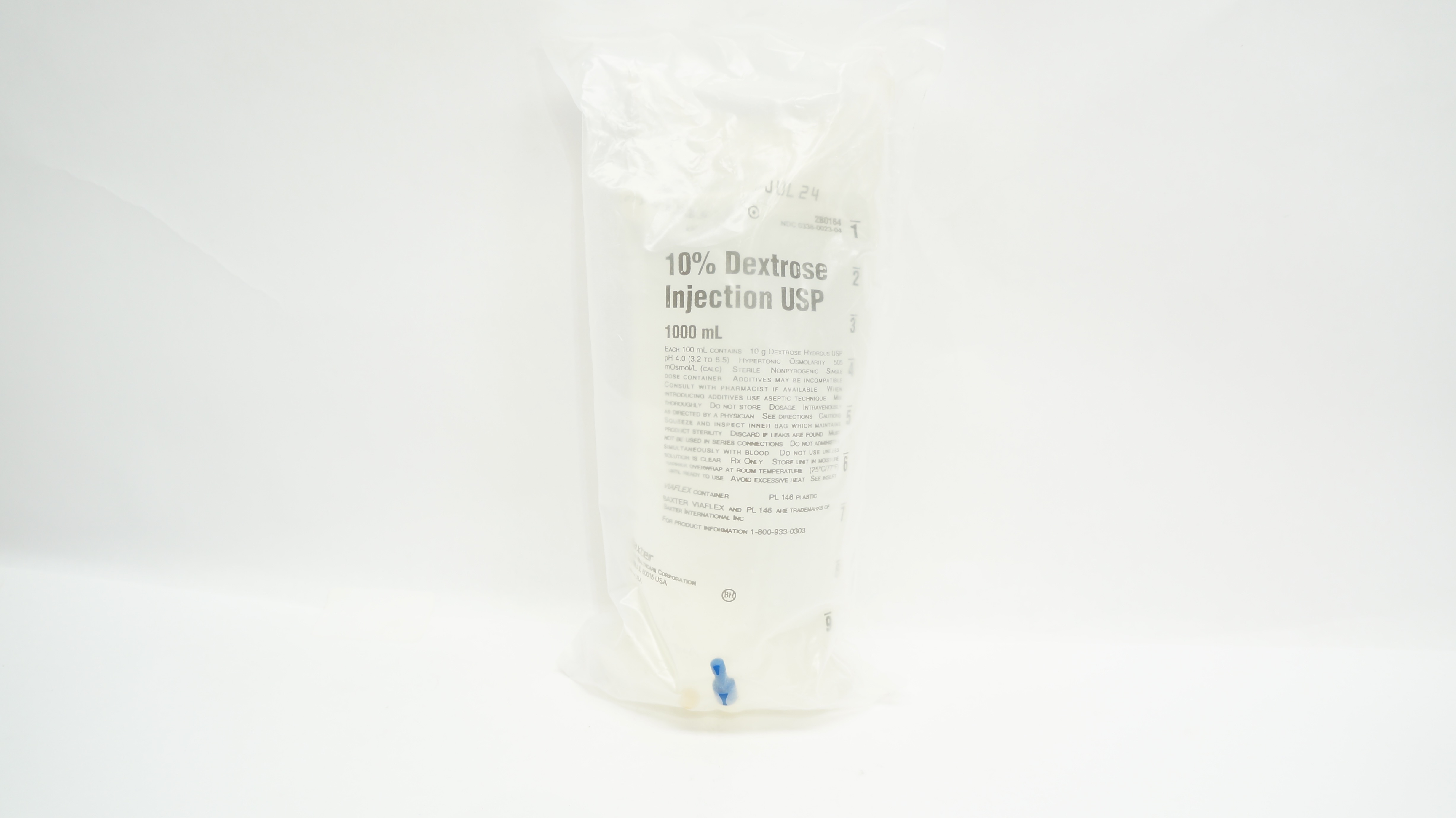 Baxter 2B0164 10% Dextrose Injection USP 1000mL