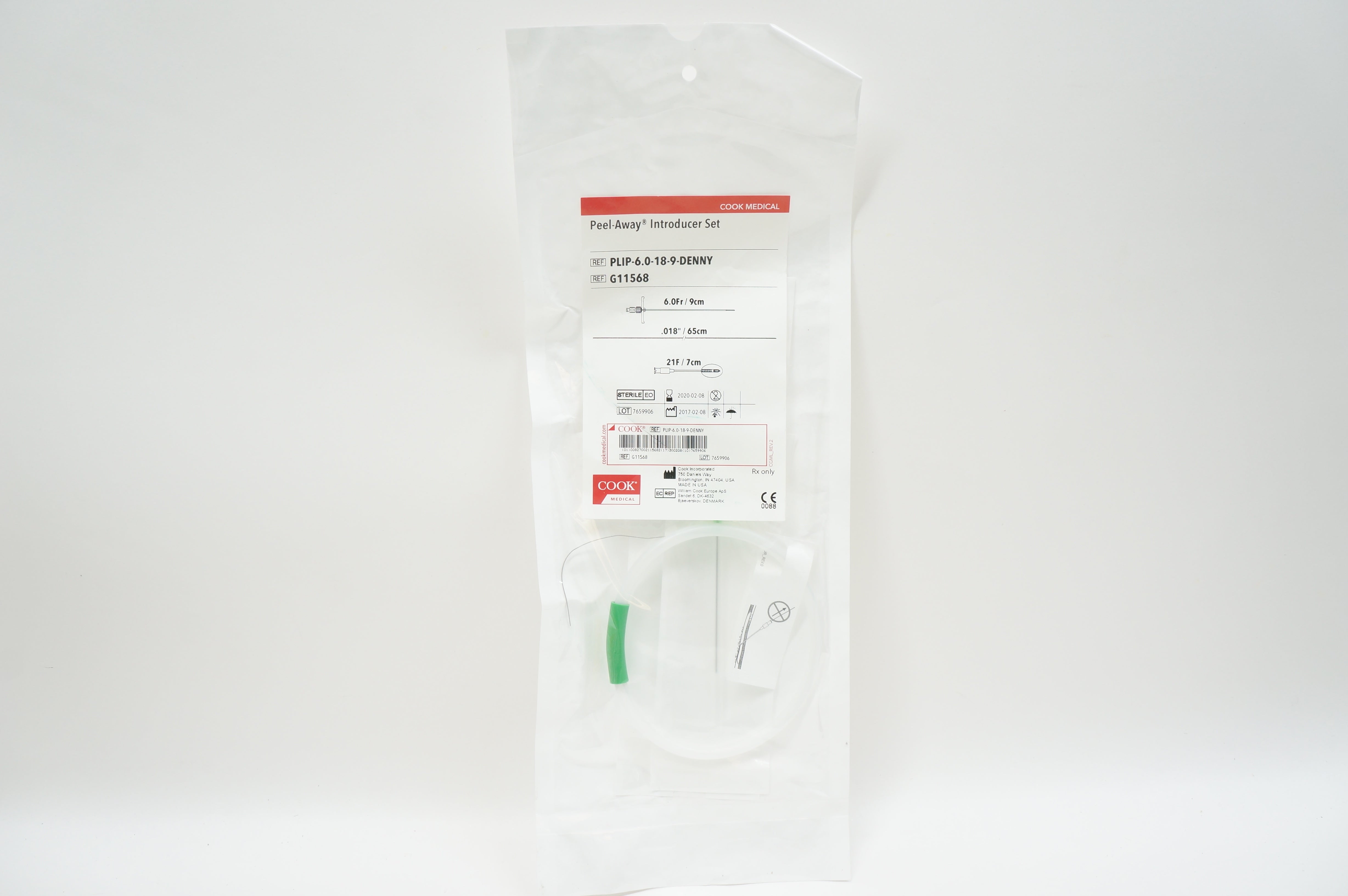 Cook Medical G11568 Peel-Away Introducer Set 6.0Fr. x 9cm (x)
