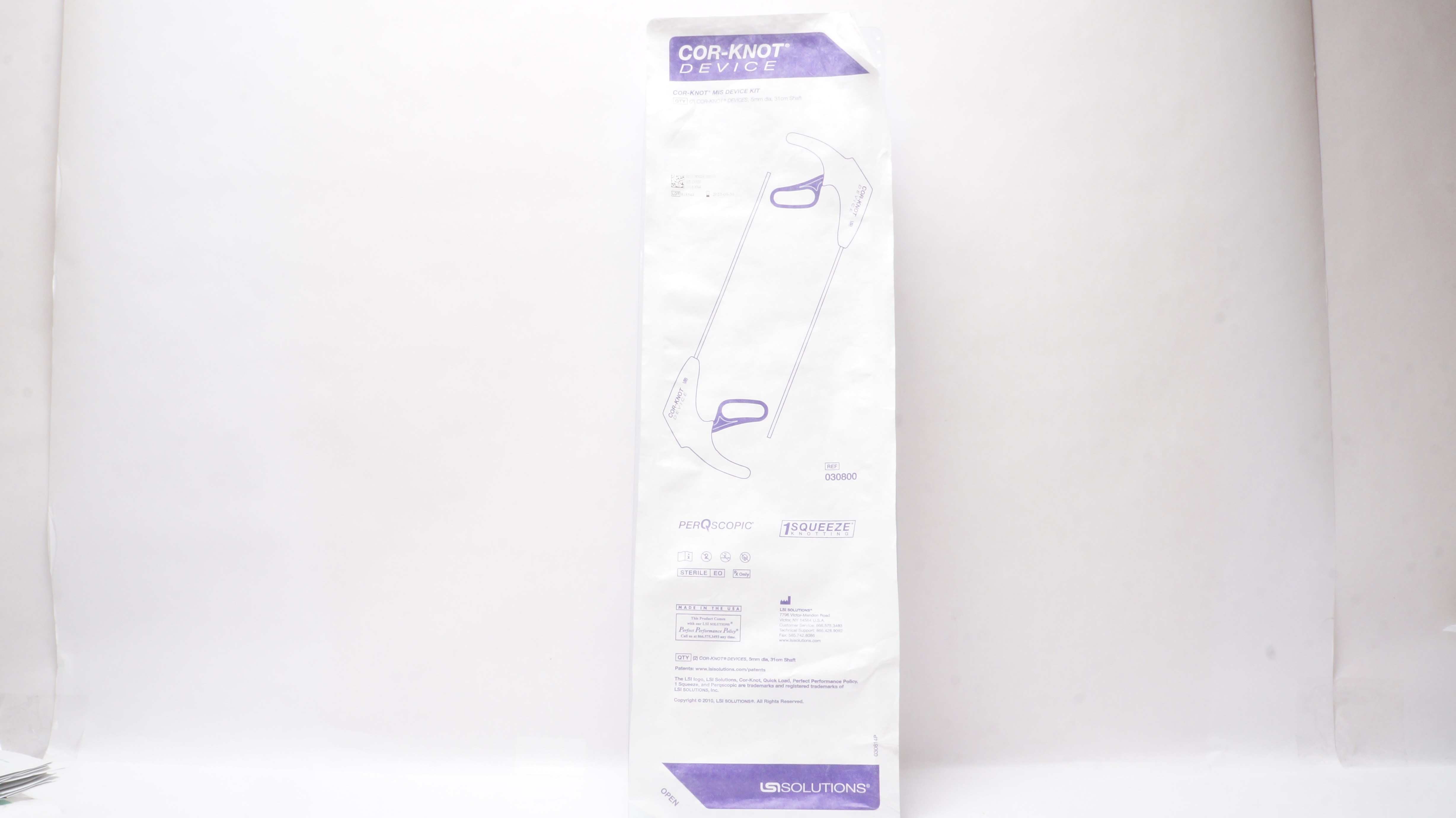 LSISolutions 030800 Cor-Knot MIS Device Kit 5mm dia 31cm Shaft - Box of 2