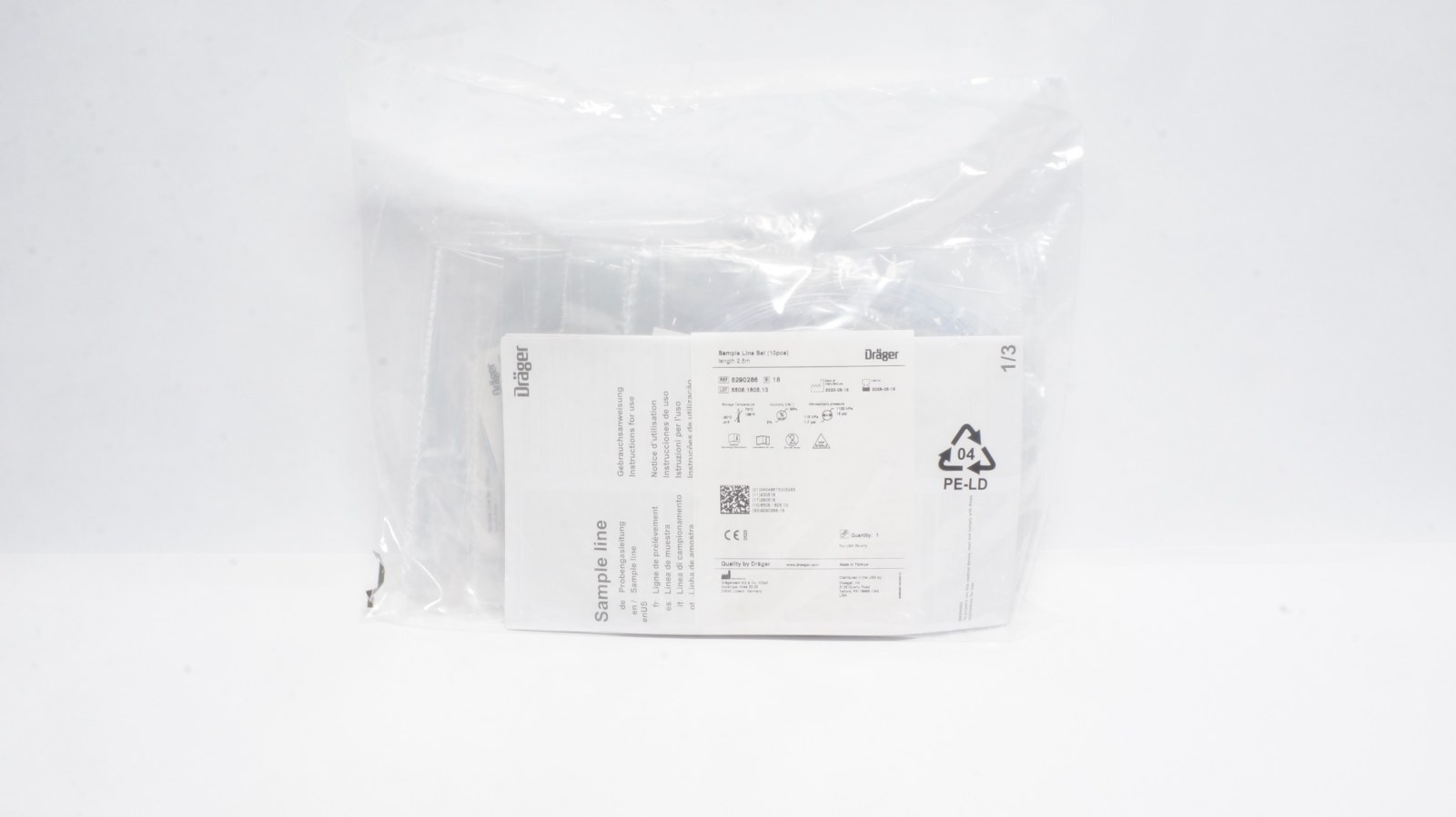 Dräger 8290286 Sample Line Set 2.5m Respiratory Use
